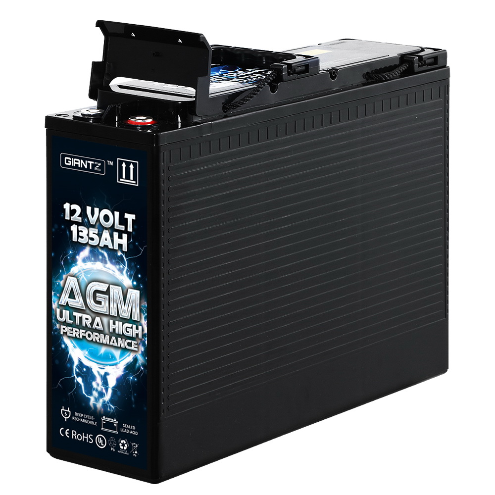 Giantz AGM Deep Cycle Battery 12V 135Ah Slim Box Portable Solar Caravan Camping - Image 1