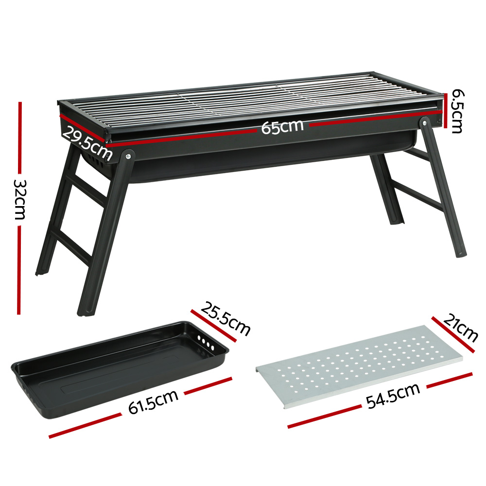 Grillz BBQ Grill Charcoal Smoker Foldable - Image 2