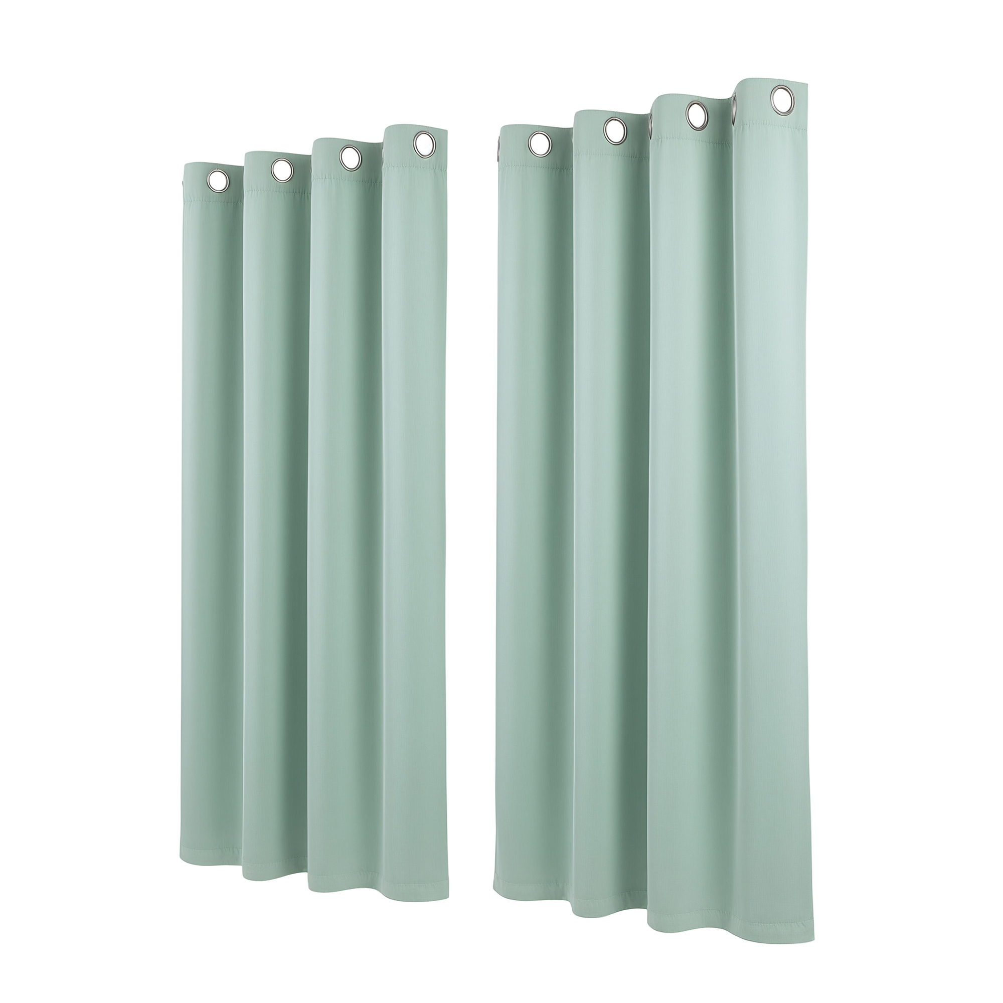 Artiss Blockout Curtains 2X 132x160cm Thermal Insulated Eyelet Drapes Green - Image 4