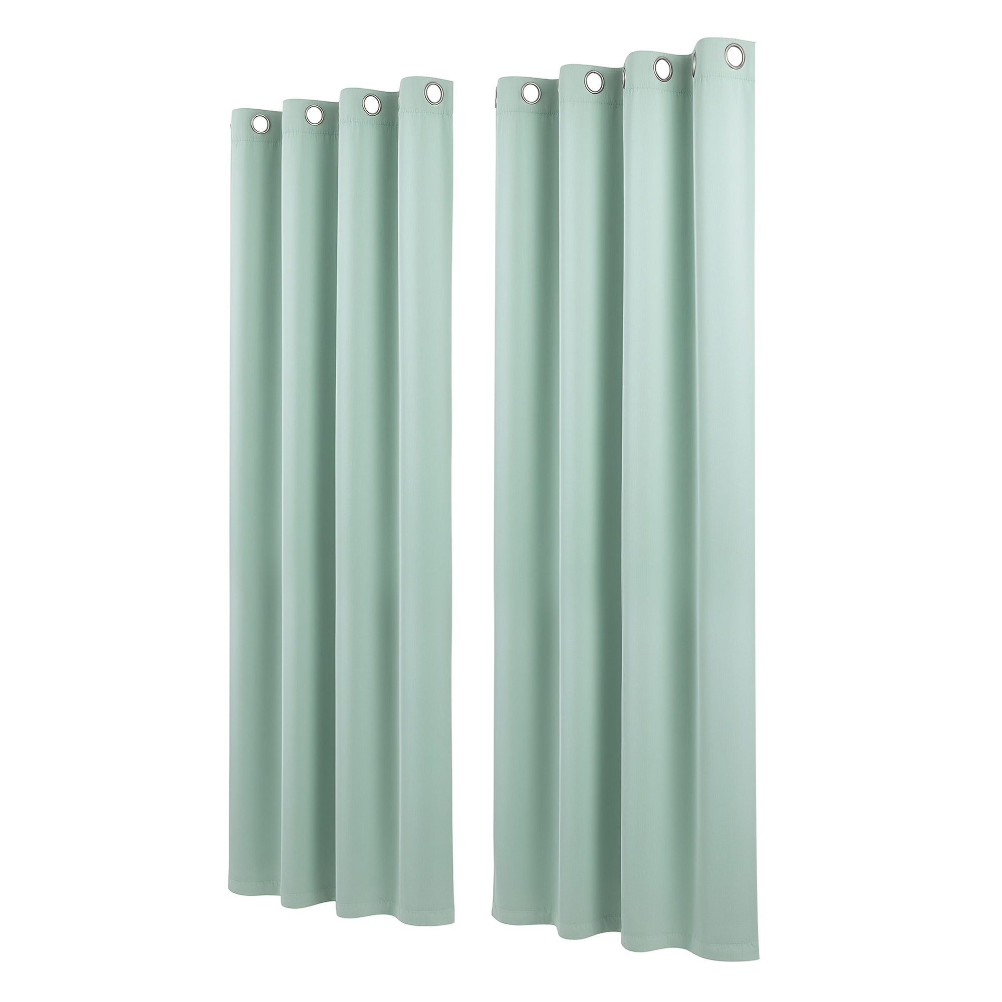 Artiss Blockout Curtains 2X 132x213cm Thermal Insulated Eyelet Drapes Green - Image 4