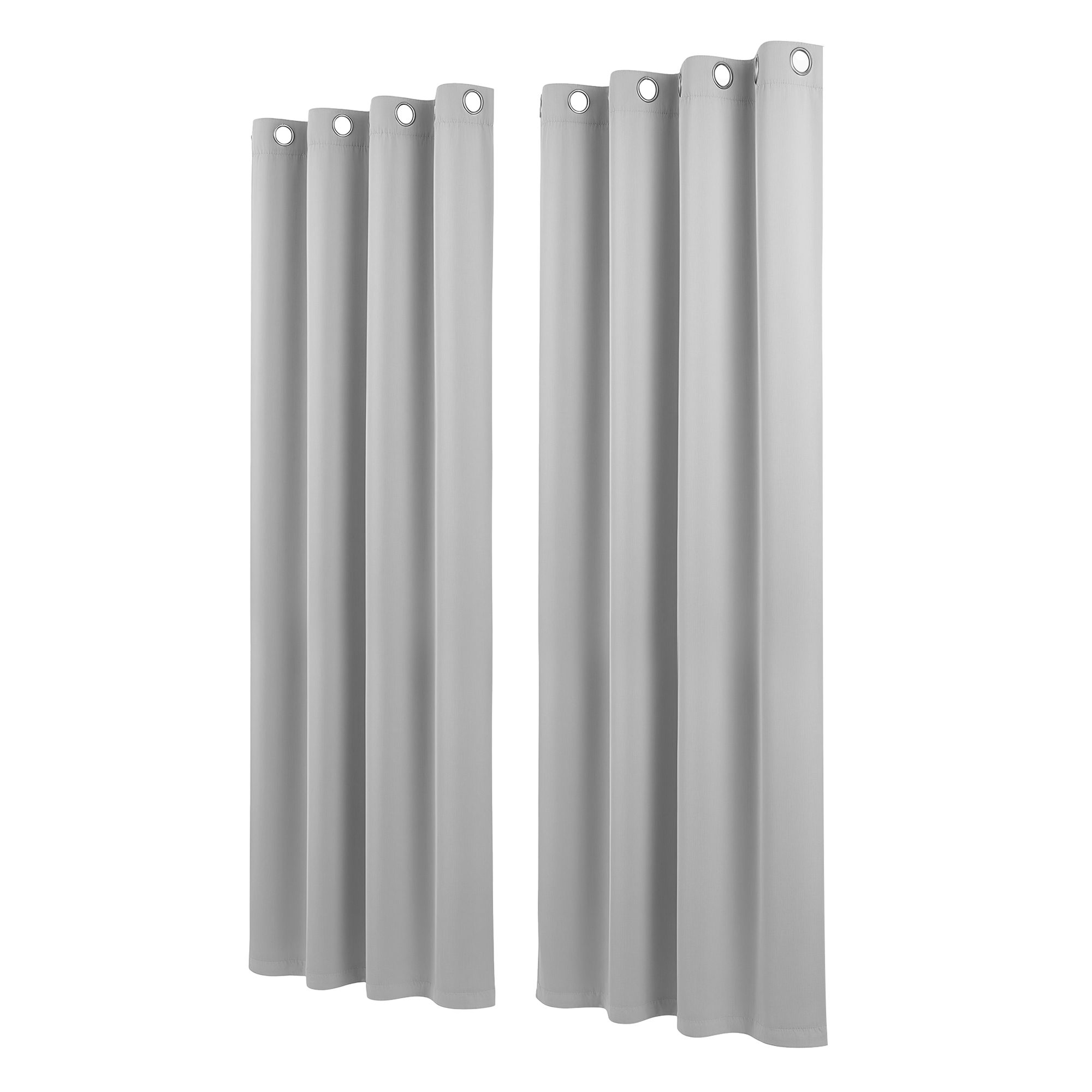 Artiss Blockout Curtains 2X 132x213cm Thermal Insulated Eyelet Drapes Grey - Image 4