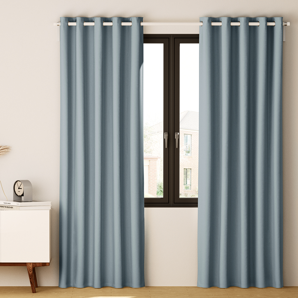 Artiss 2X Blockout Curtains Eyelet 180x213cm Grey - Image 8