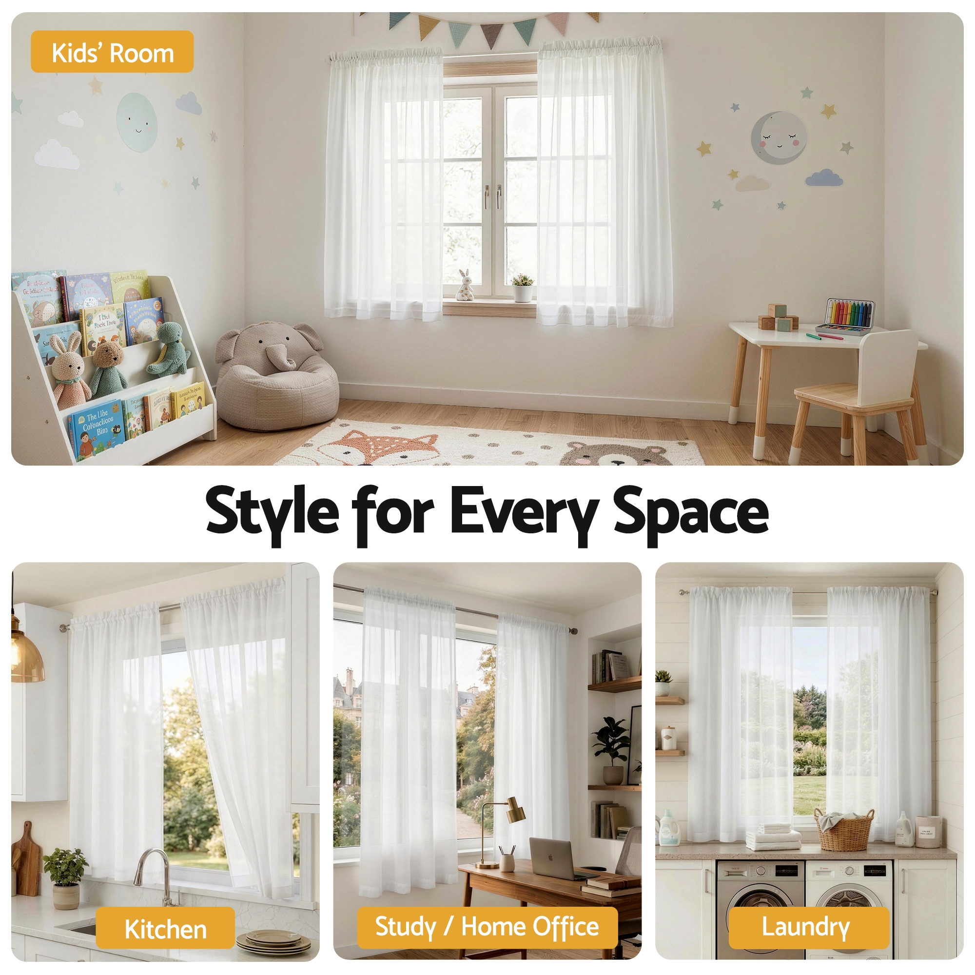 Artiss Blockout Curtains 2X 132x160cm Light Filtering Window Drapes Rod Pocket - Image 6