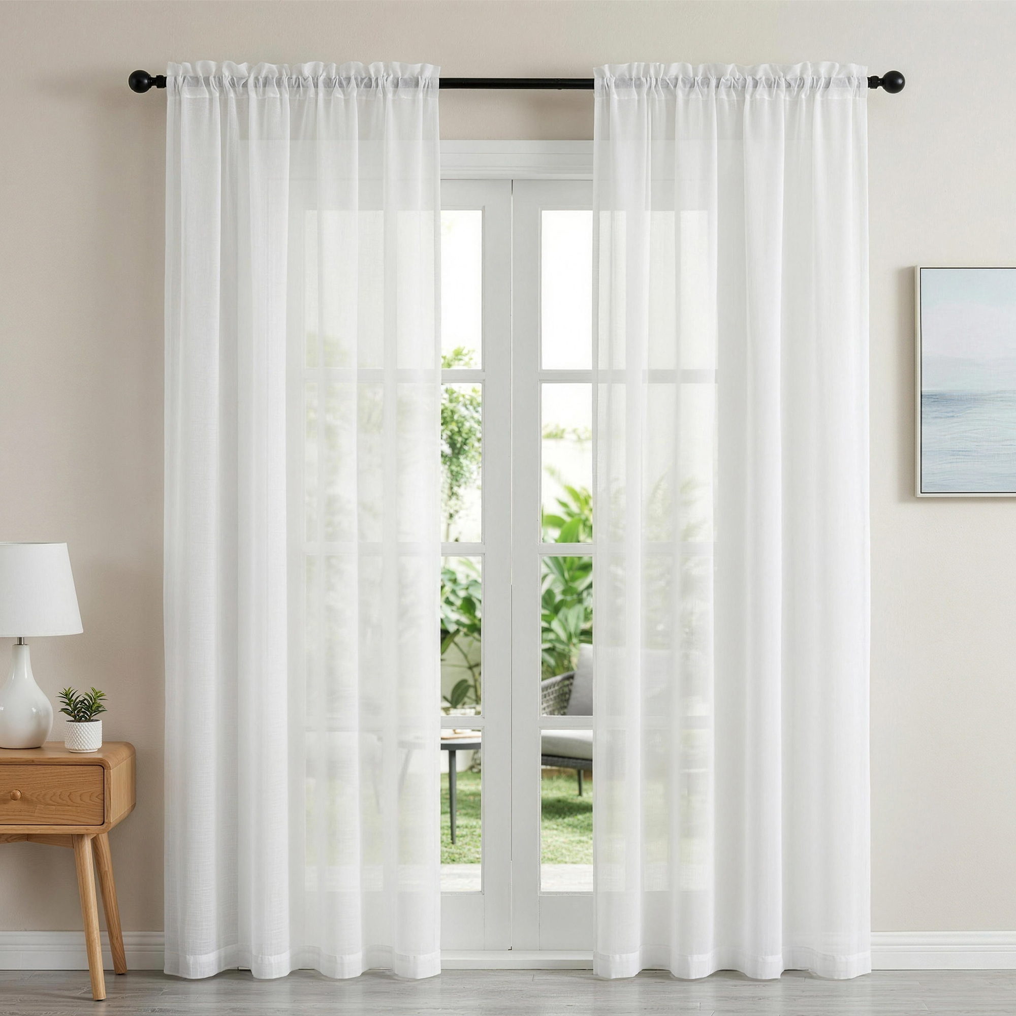 Artiss Blockout Curtains 2X 132x213cm Light Filtering Window Drapes Rod Pocket - Image 1
