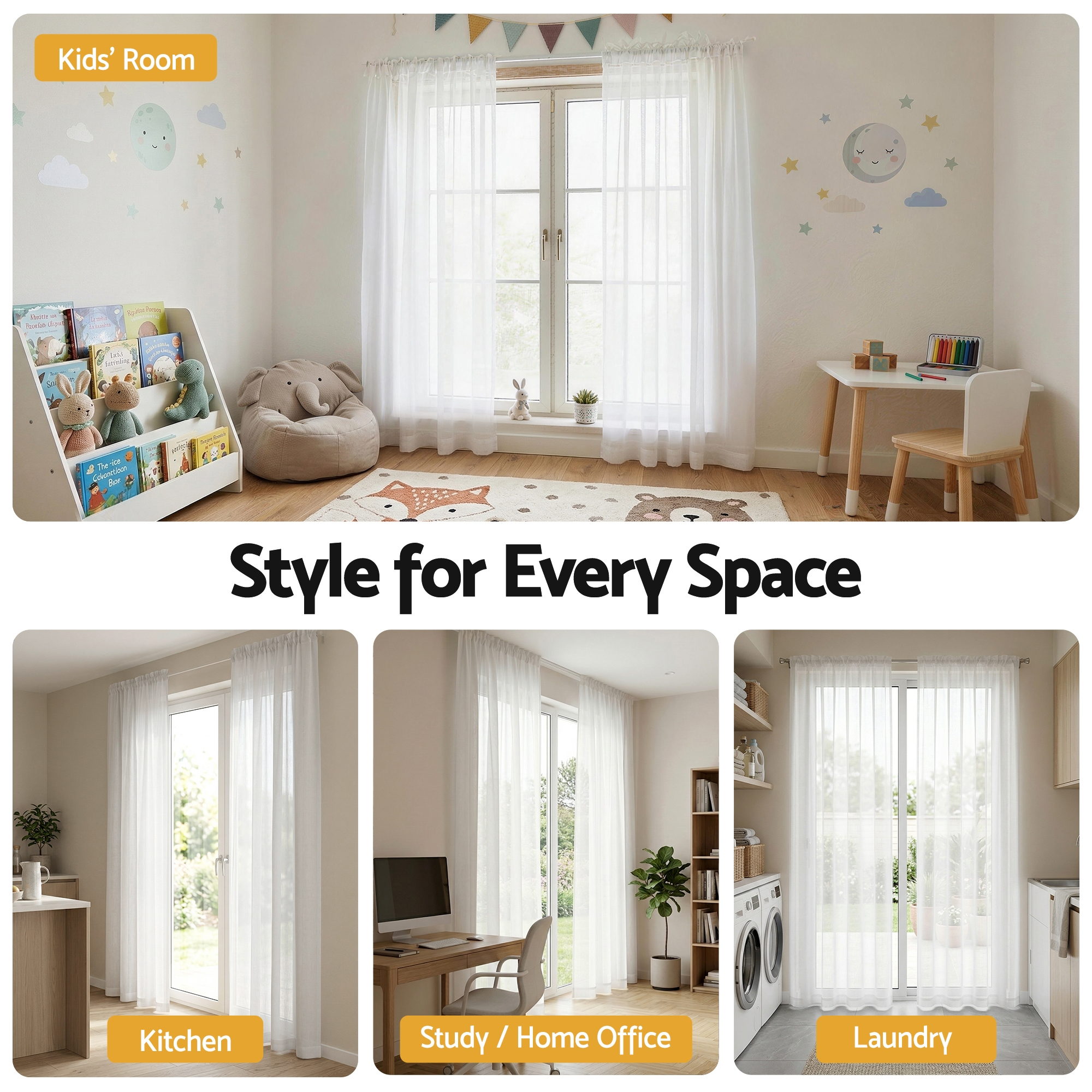 Artiss Blockout Curtains 2X 132x213cm Light Filtering Window Drapes Rod Pocket - Image 6