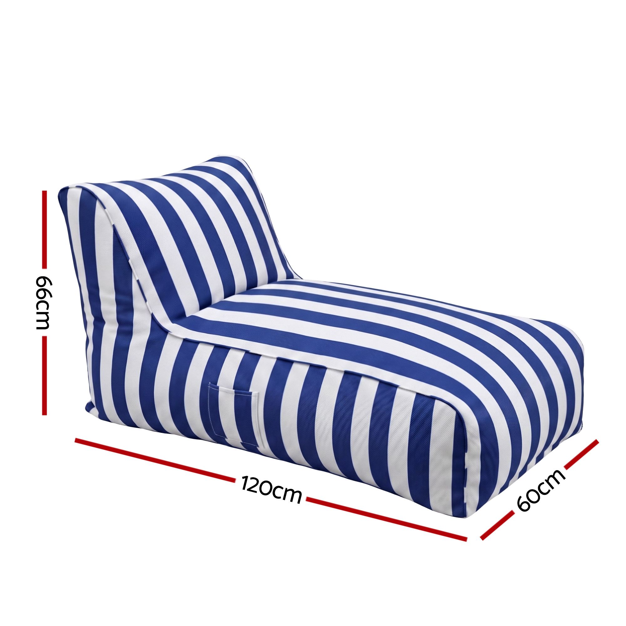 Artiss Outdoor Bean Bag Chair Cover (No Filler) Splash-Proof Beanbag Lounge Sofacover Stuffed Animal Storage Bean Bag Cover for Patio Poolside Relaxing, Blue - Image 2