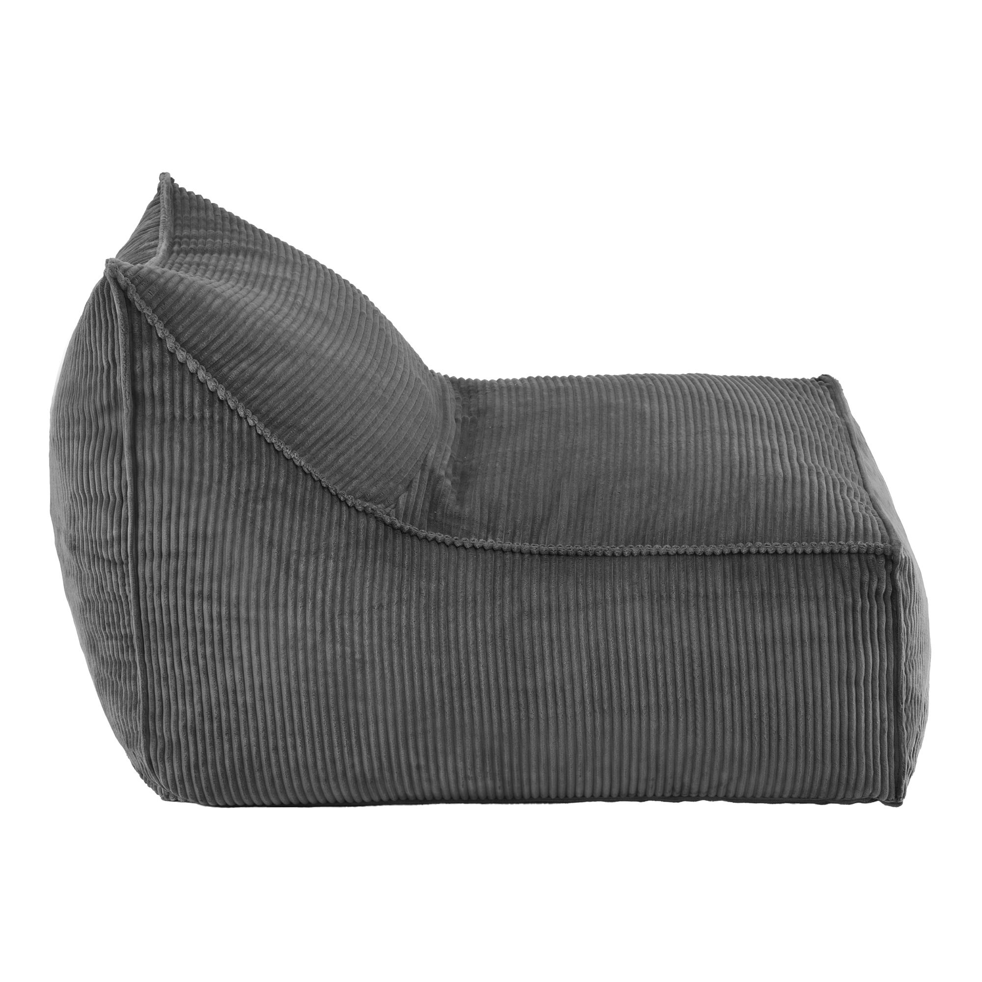 Artiss Bean Bag Chair Cover (No Filler) Soft Corduroy Stuffed Animal Storage Bean Bag Cover for Adults, Washable Lazy Sofa Cover for Living Room Bedroom, Grey - Image 3