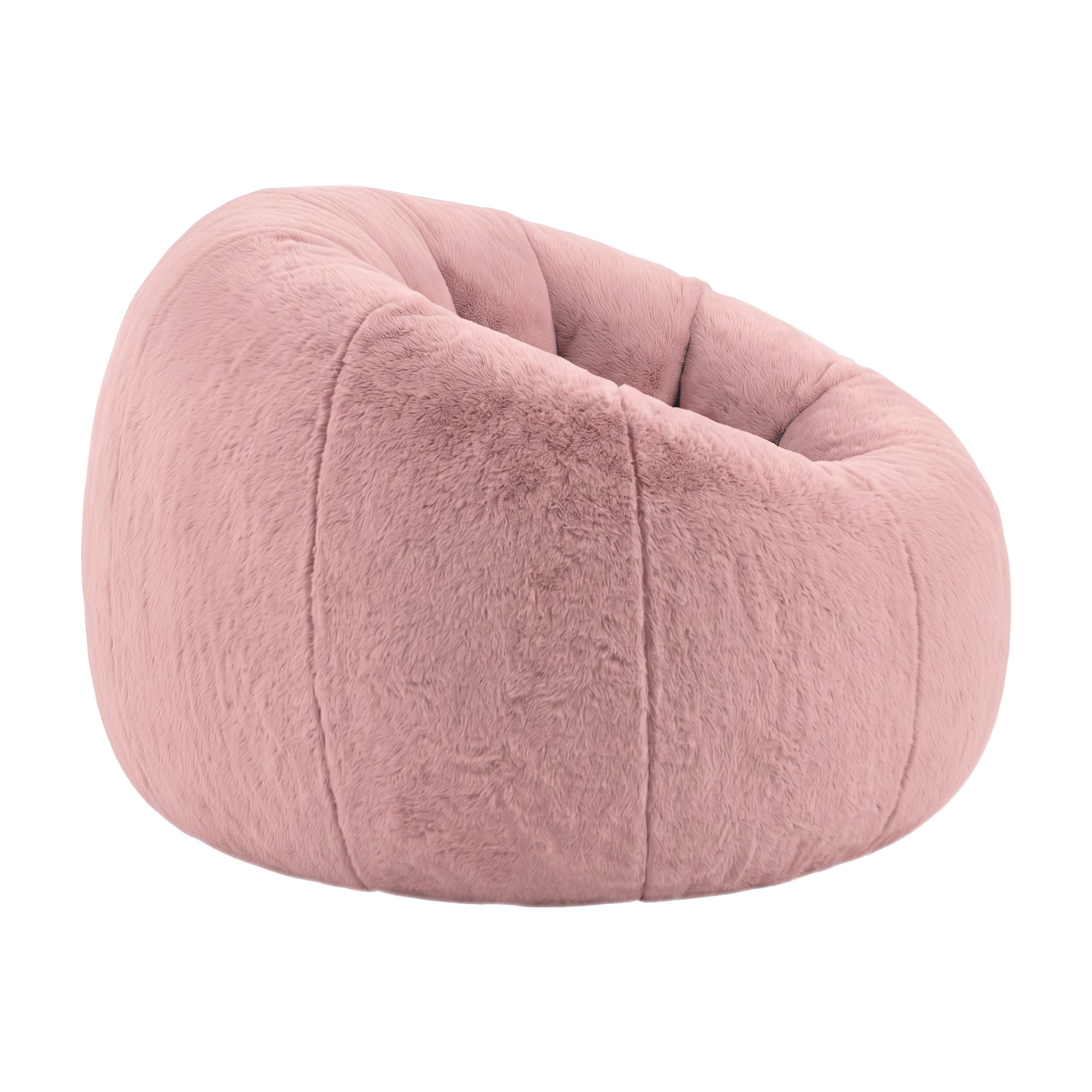 Artiss Bean Bag Chair Cover (No Filler) Soft Faux Fur Beanbag Cover Large Round Stuffed Animal Storage Bean Bag Cover Washable Lazy Sofa Cover for Adults Kids Teens, Pink - Image 3