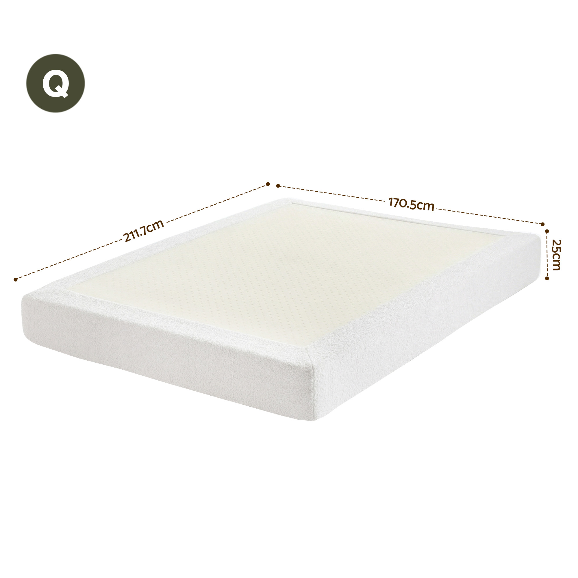 Artiss Compression Bed Frame Queen Size No Assembly Vacuum High Density Sponge Boucle Cream White - Image 2
