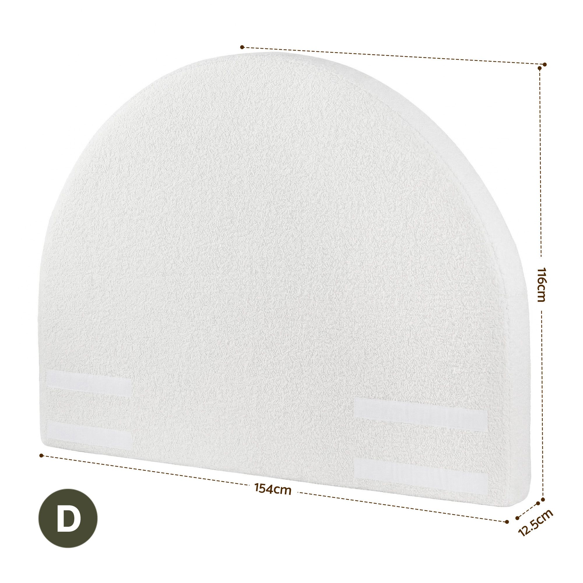 Artiss Double Size Headboard for Bed Frame Boucle Fabric No-Assembly Vacuum Compressed Soft Backrest with Removable Washable Cover 154cm Wide - Image 2