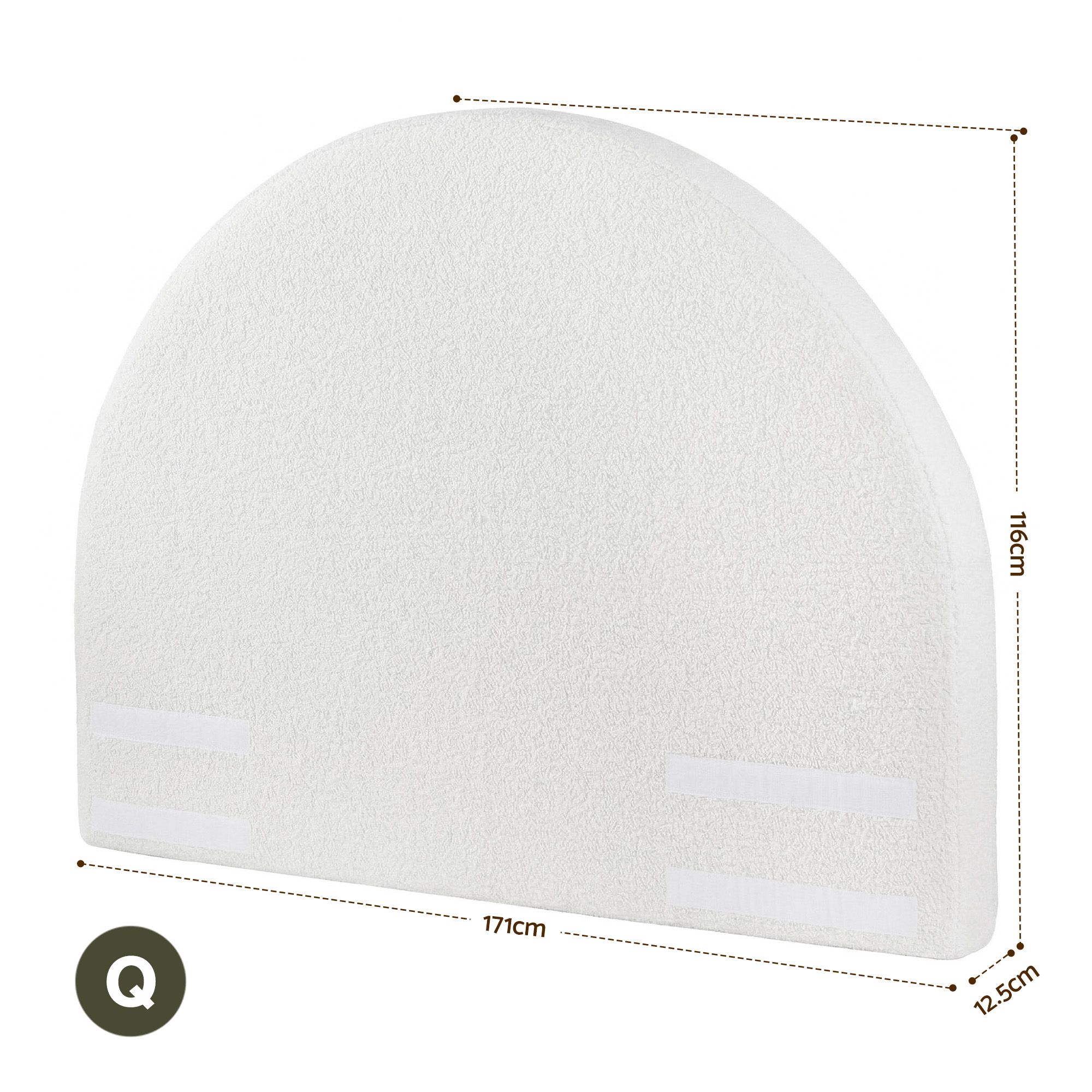 Artiss Queen Size Headboard for Bed Frame Boucle Fabric No-Assembly Vacuum Compressed Soft Backrest with Removable Washable Cover 171cm Wide - Image 2