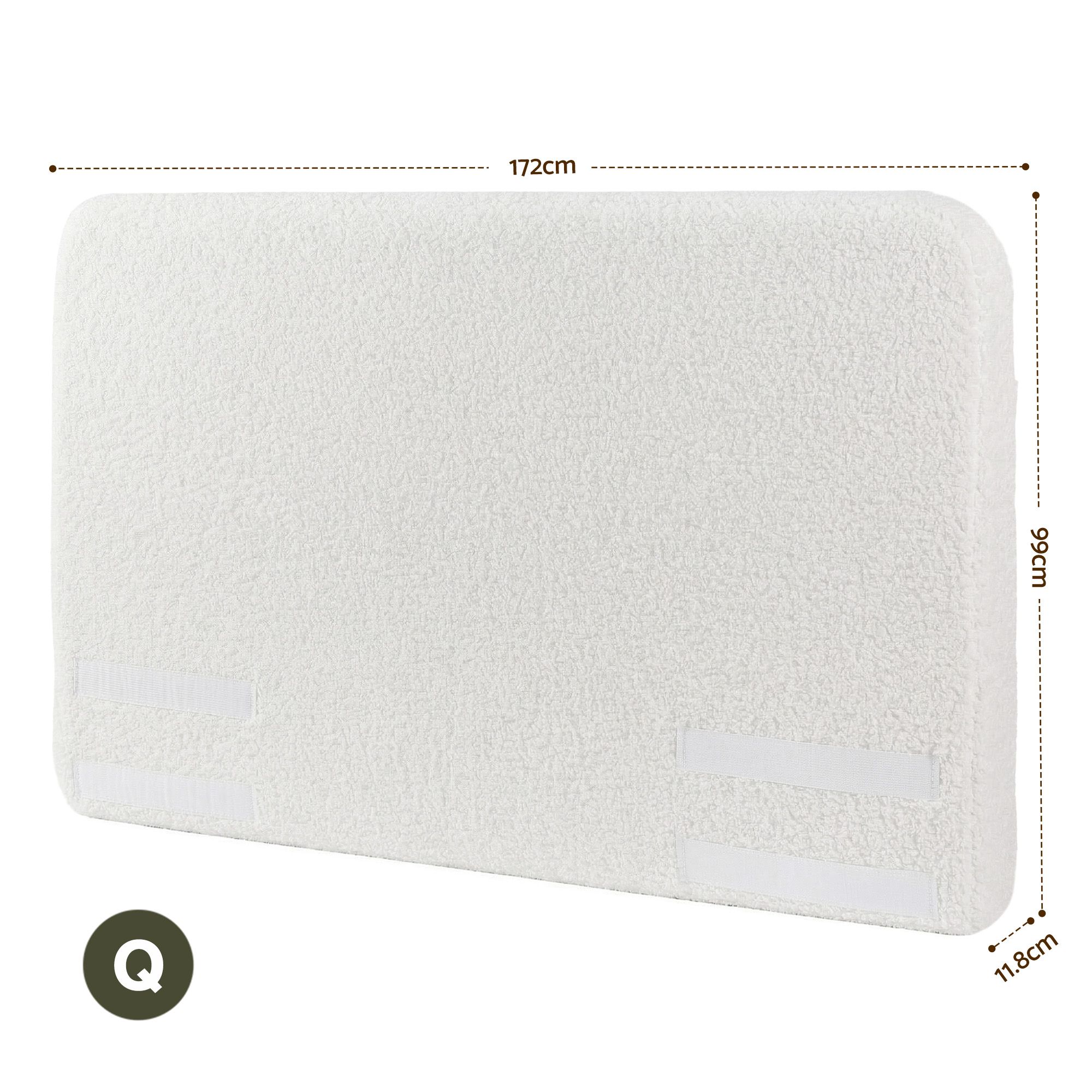 Artiss Queen Headboard for Bed Frame Boucle Fabric No-Assembly Vacuum Compressed Soft Backrest with Removable Washable Cover 172cm Wide - Image 2