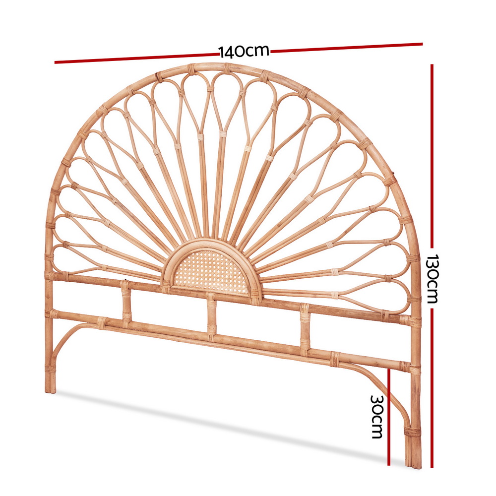 Artiss Bed Headboard Double Bedhead Rattan - MARI Pine - Image 2