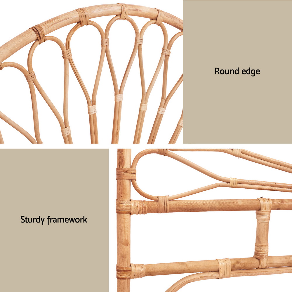 Artiss Bed Headboard Double Bedhead Rattan - MARI Pine - Image 6