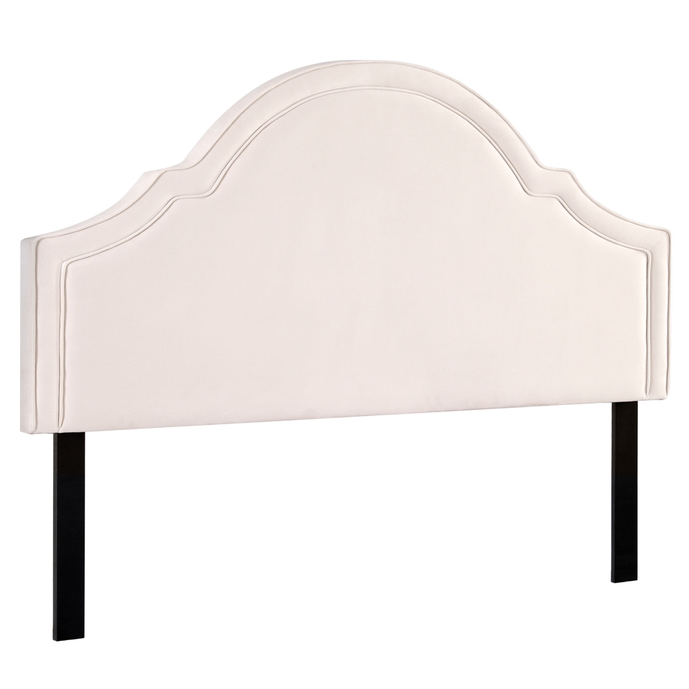 Artiss Bed Frame Bed Head Headboard King Velvet IRIS Beige - Image 7