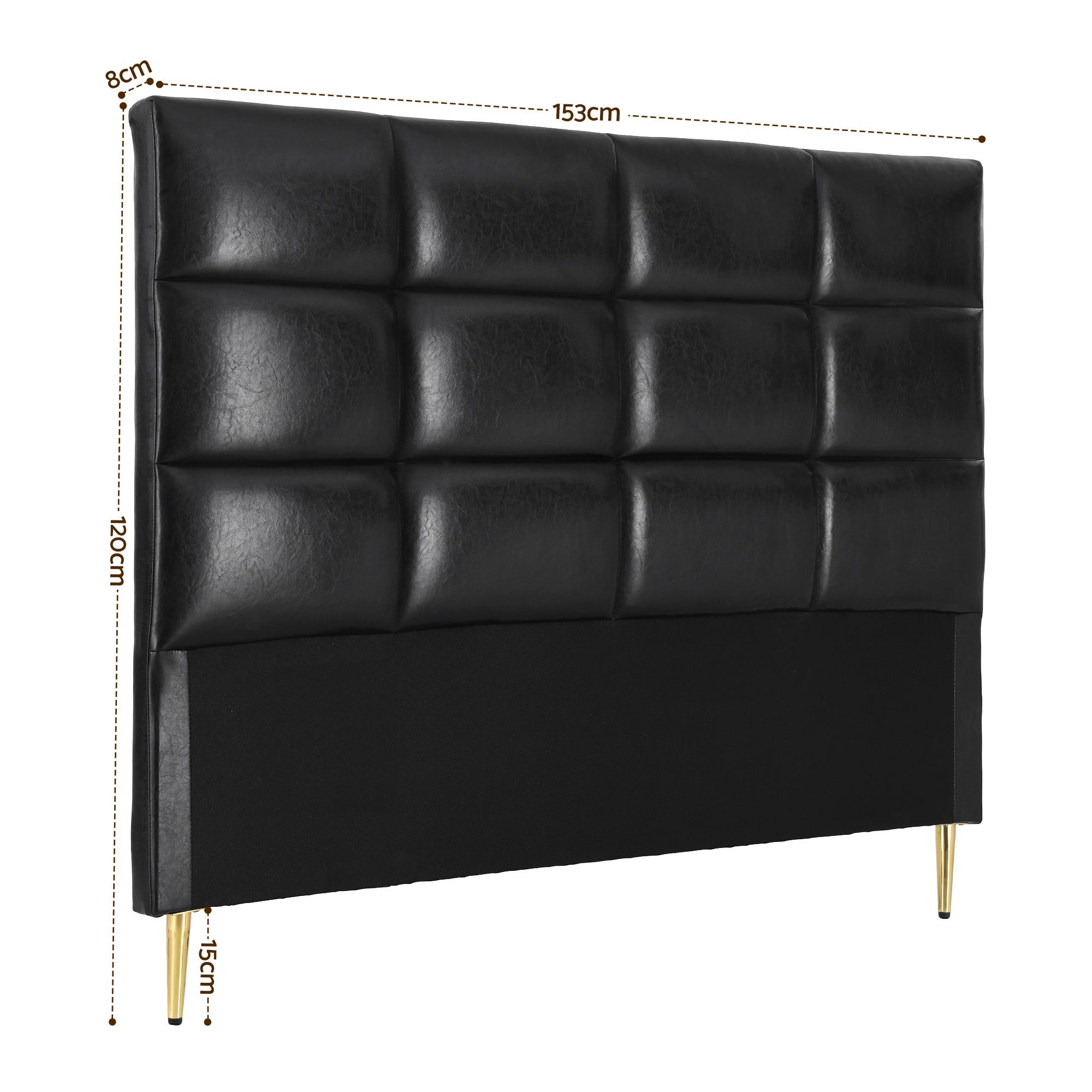 Artiss Bed Headboard Queen Bedhead PU Leather Black - Image 2