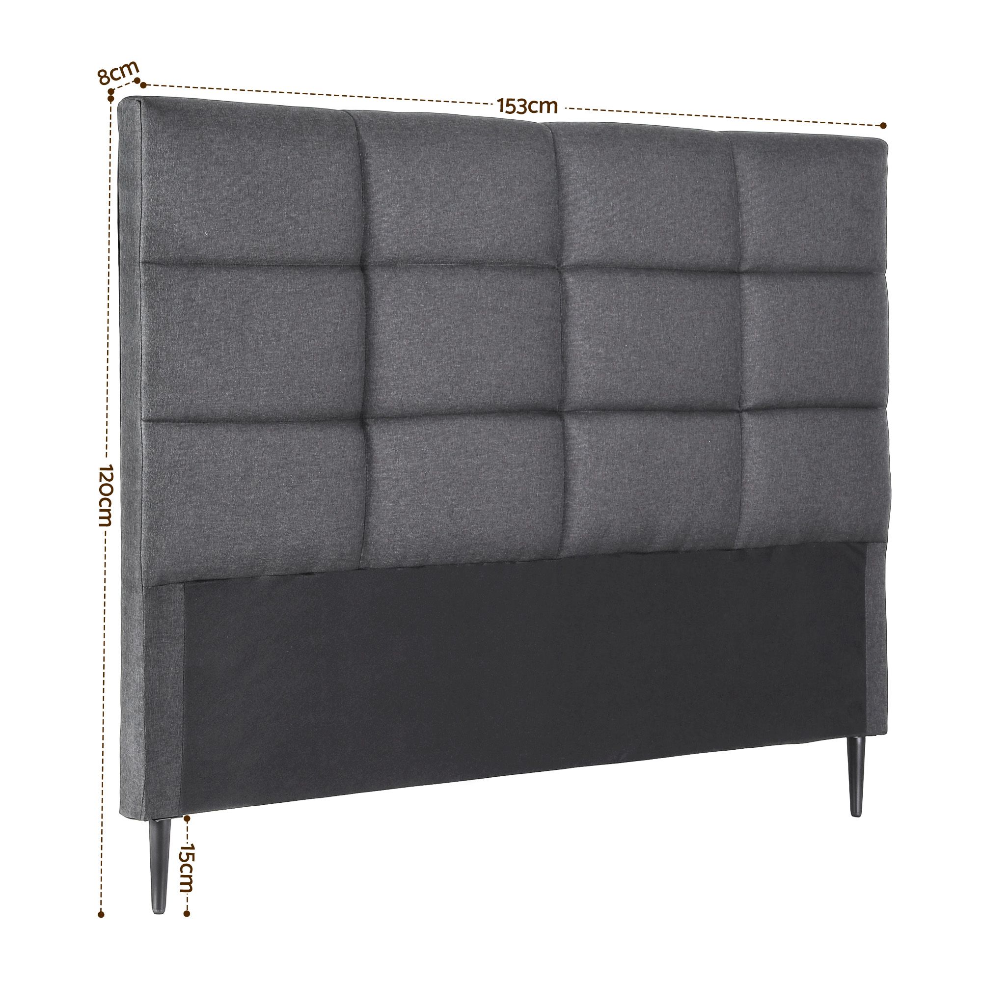 Artiss Bed Headboard Queen Bedhead Linen Fabric Charcoal - Image 2
