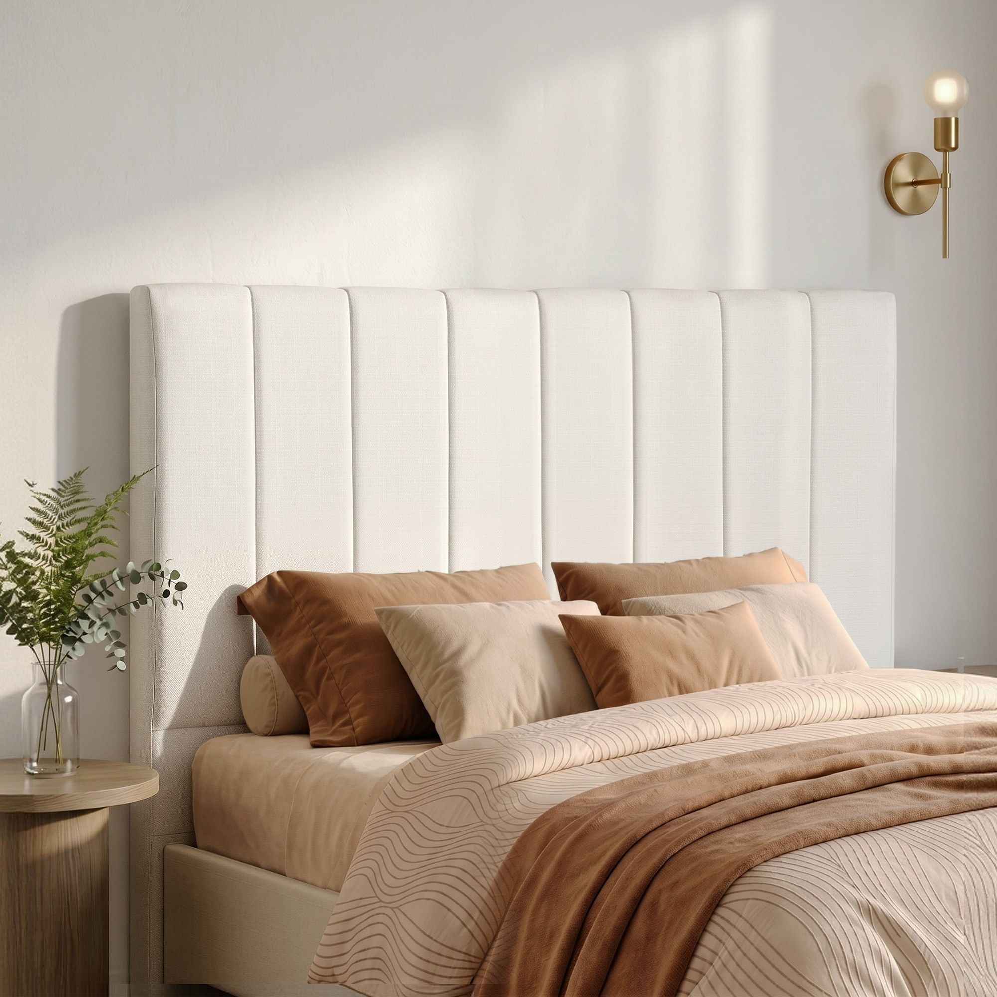 Artiss Bed Head Headboard Double Linen 137CM - Beige - Image 1