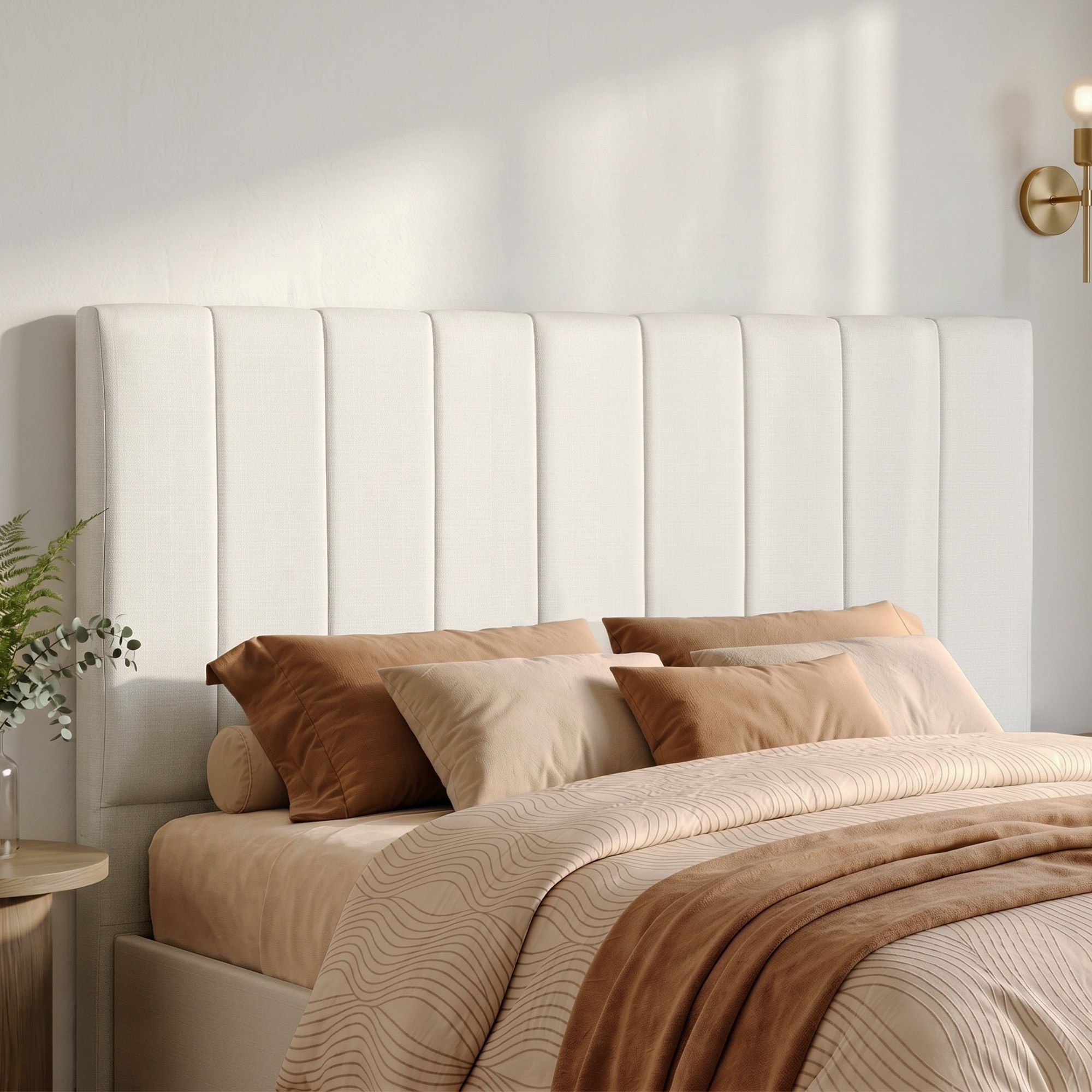 Artiss Bed Head Headboard Queen Linen 153CM - Beige - Image 1