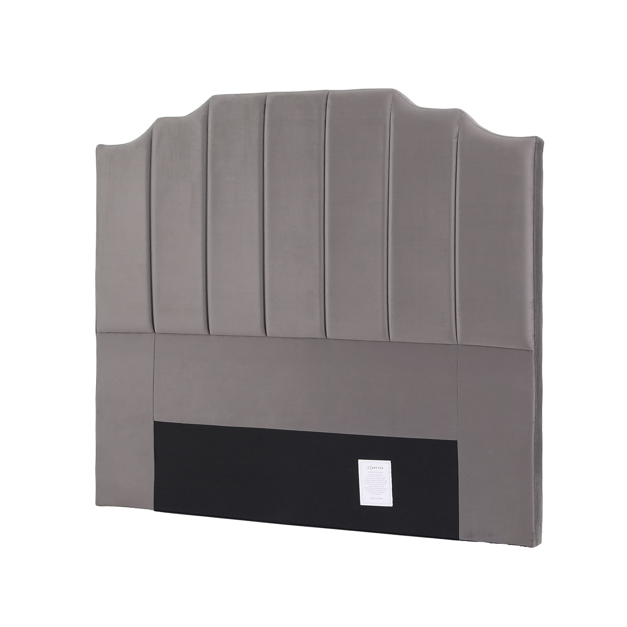 Artiss Bed Head Headboard Double Velvet 138CM - Grey - Image 8