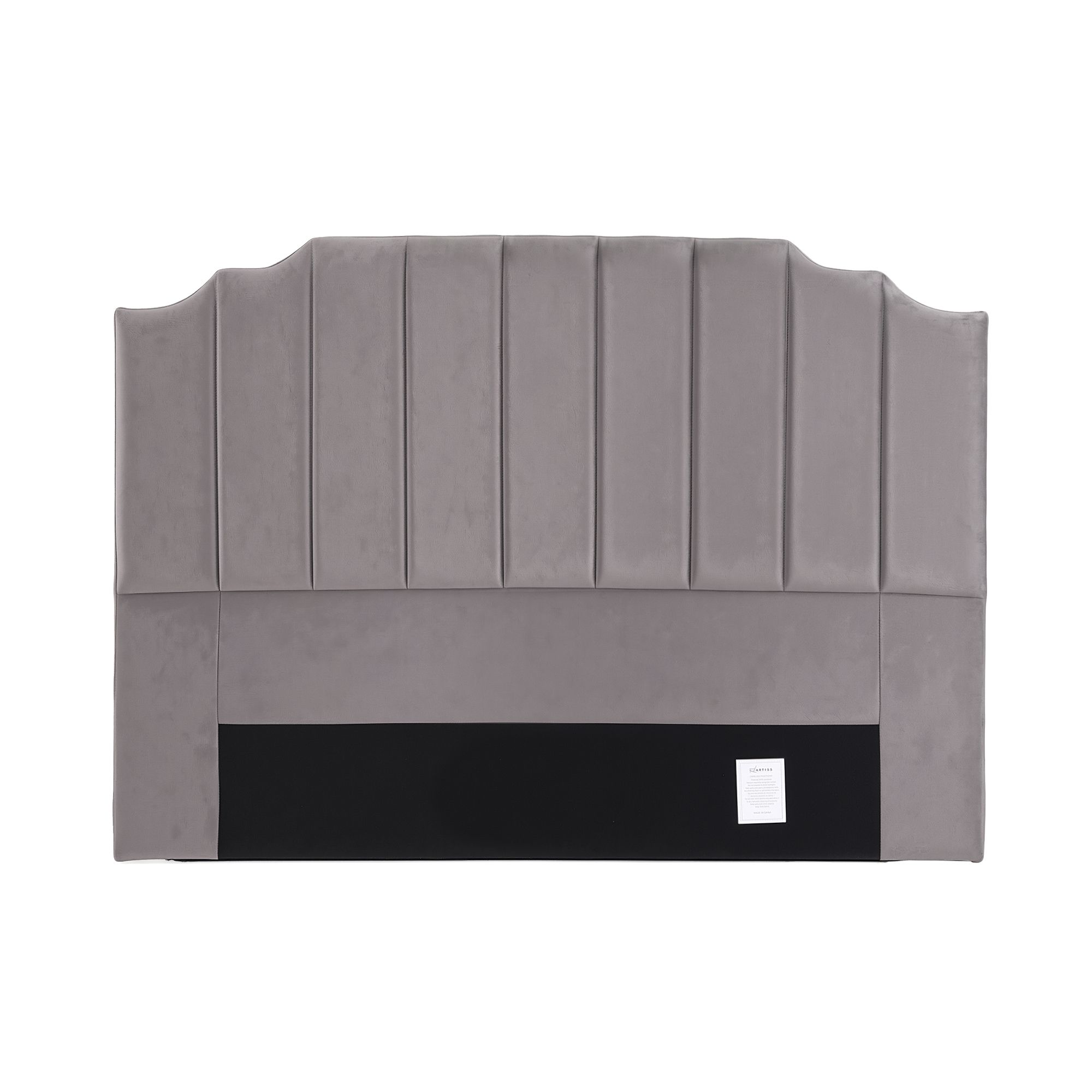 Artiss Bed Head Headboard King Velvet 183CM - Grey - Image 3