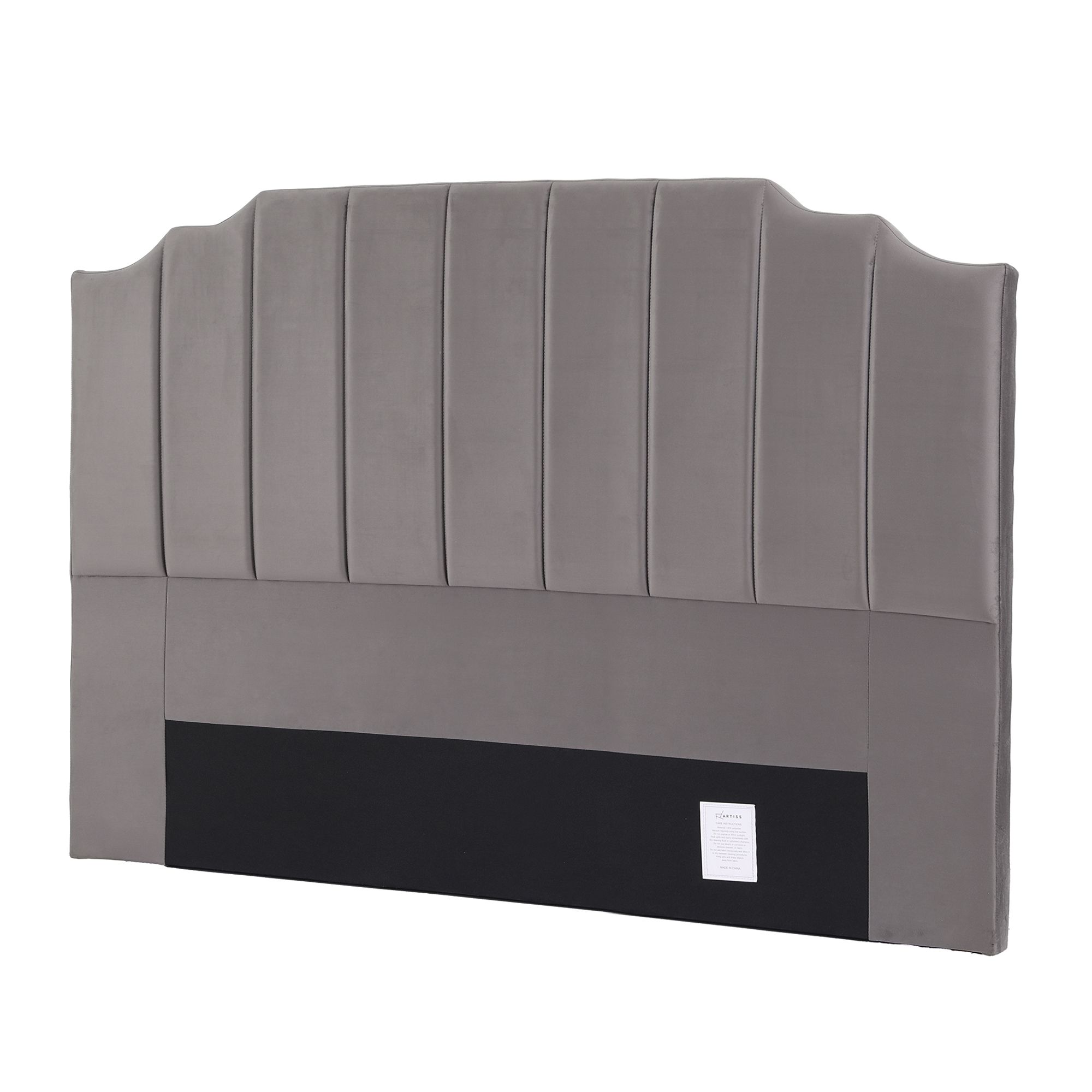 Artiss Bed Head Headboard King Velvet 183CM - Grey - Image 8