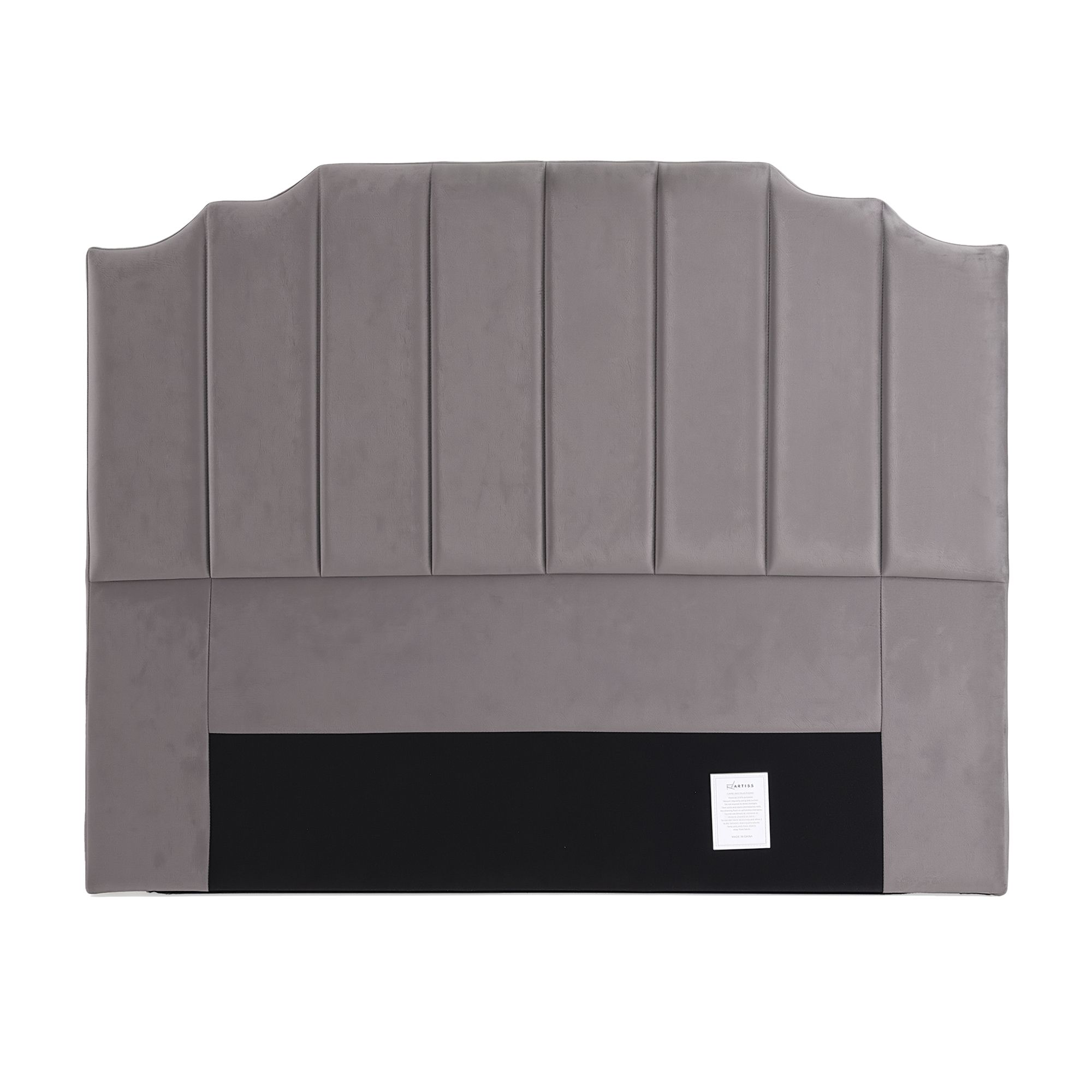 Artiss Bed Head Headboard Queen Velvet 153CM - Grey - Image 3