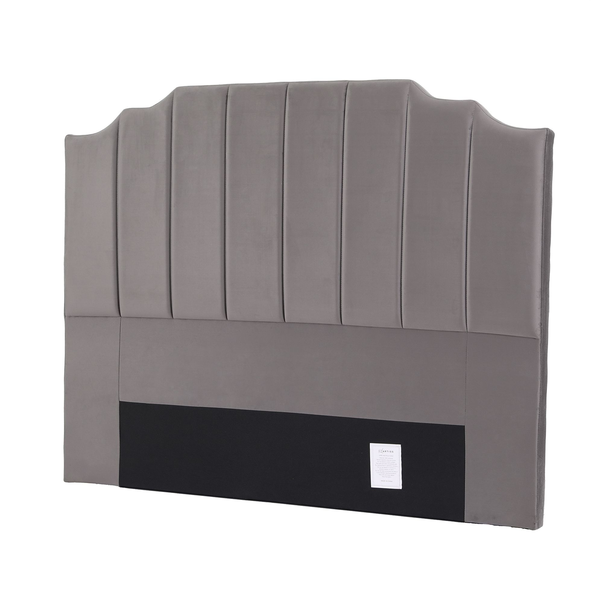 Artiss Bed Head Headboard Queen Velvet 153CM - Grey - Image 8