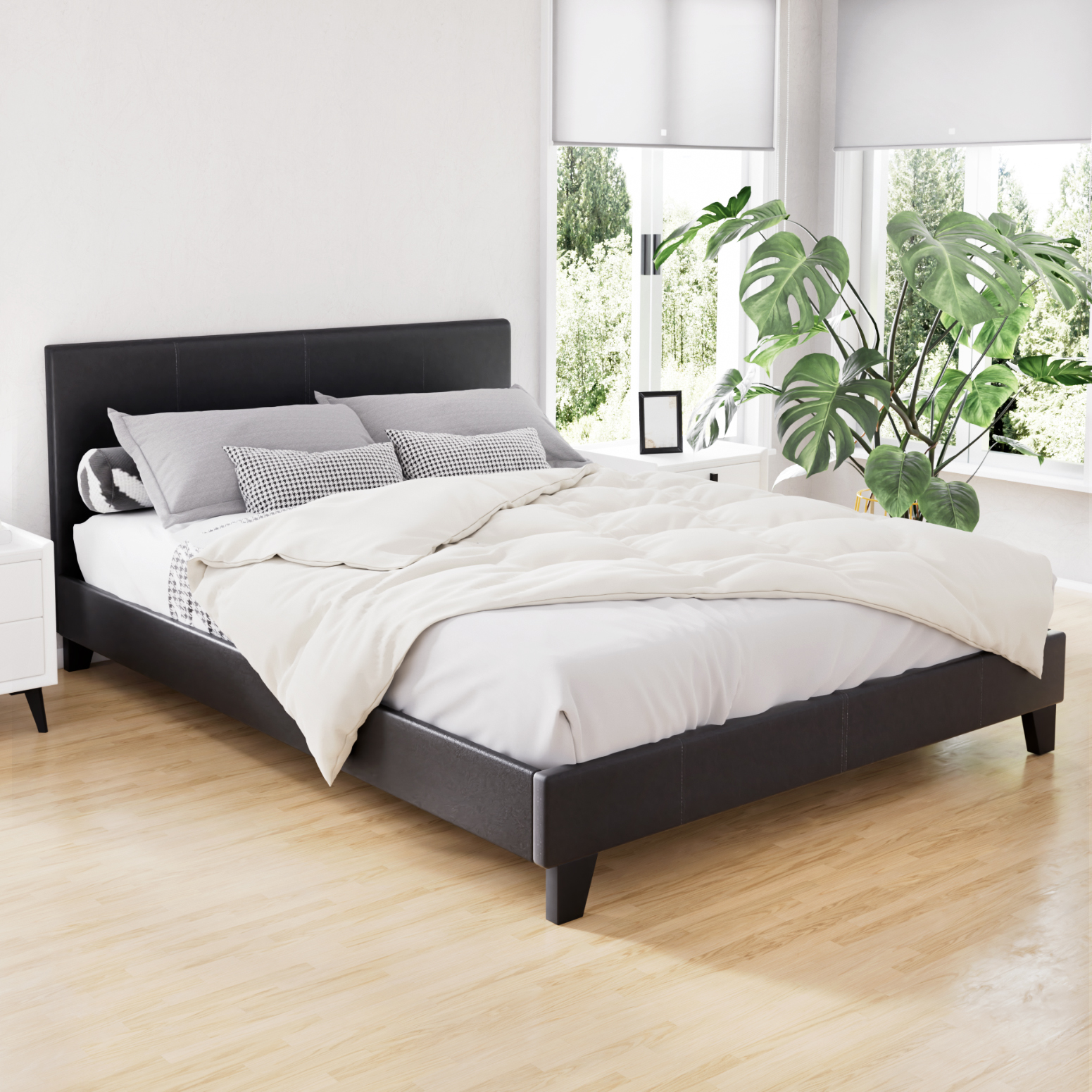 Artiss Bed Frame Double Size Black NEO - Image 1