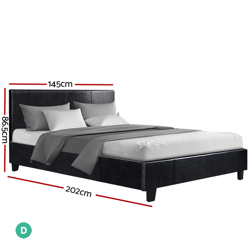 Artiss Bed Frame Double Size Black NEO - Image 2