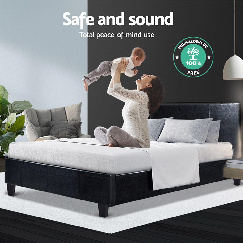 Artiss Bed Frame Double Size Black NEO - Image 4