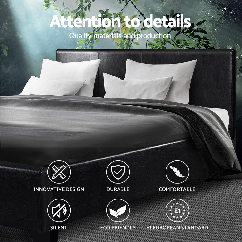 Artiss Bed Frame Double Size Black NEO - Image 5