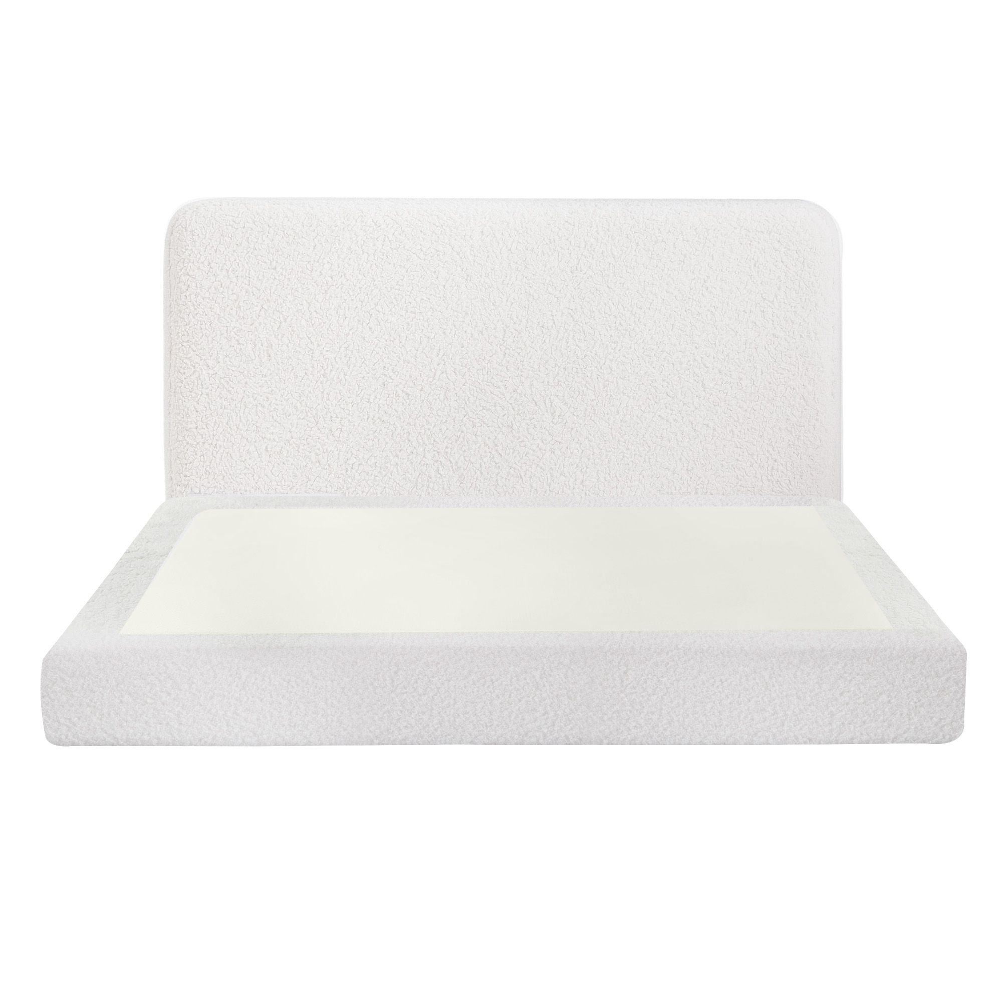 Artiss Double Bed Frame Boucle Fabric Vacuum Compressed Beds Removable Washable Cover - Image 3