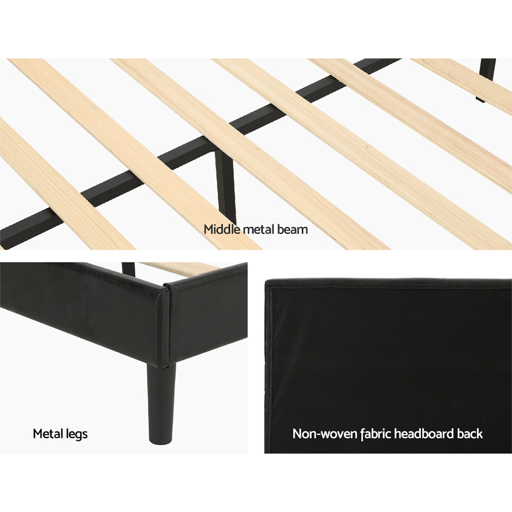 Artiss Bed Frame Double Size LED Black RAVI - Image 6