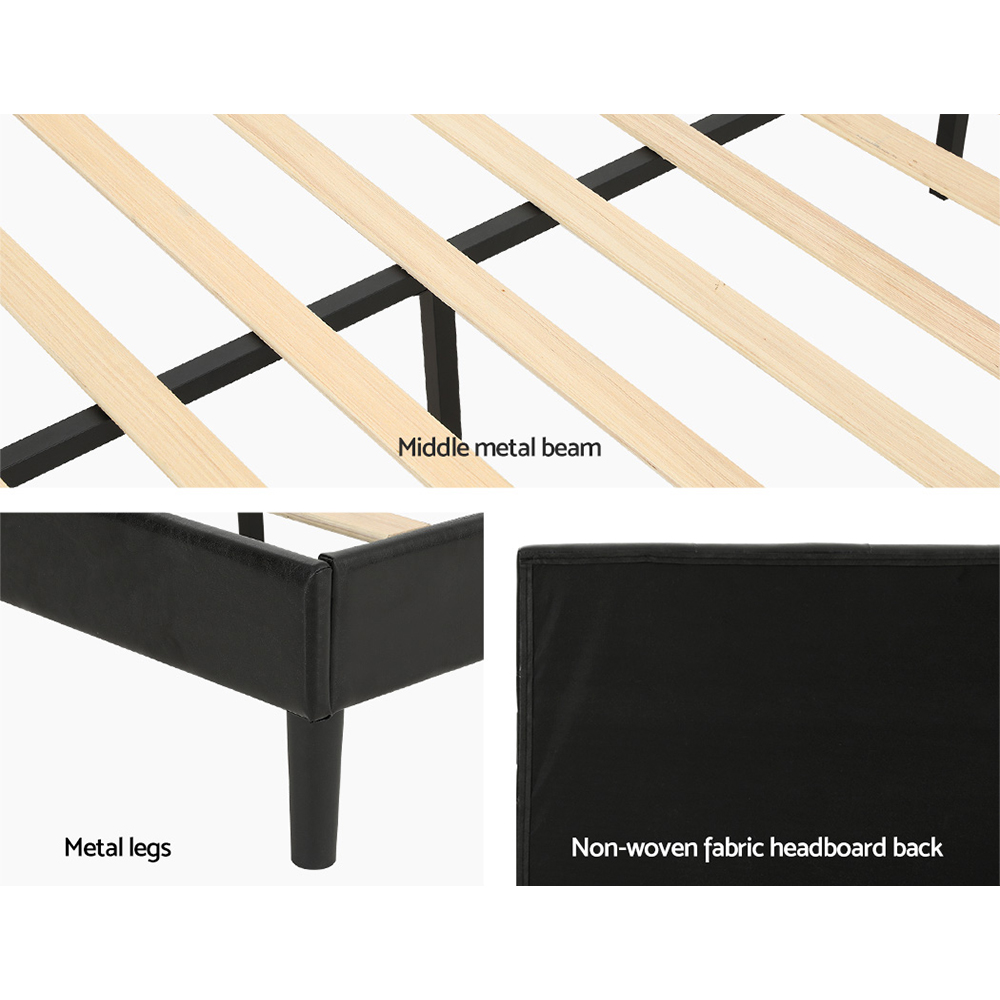 Artiss Bed Frame Queen Size LED Black RAVI - Image 6