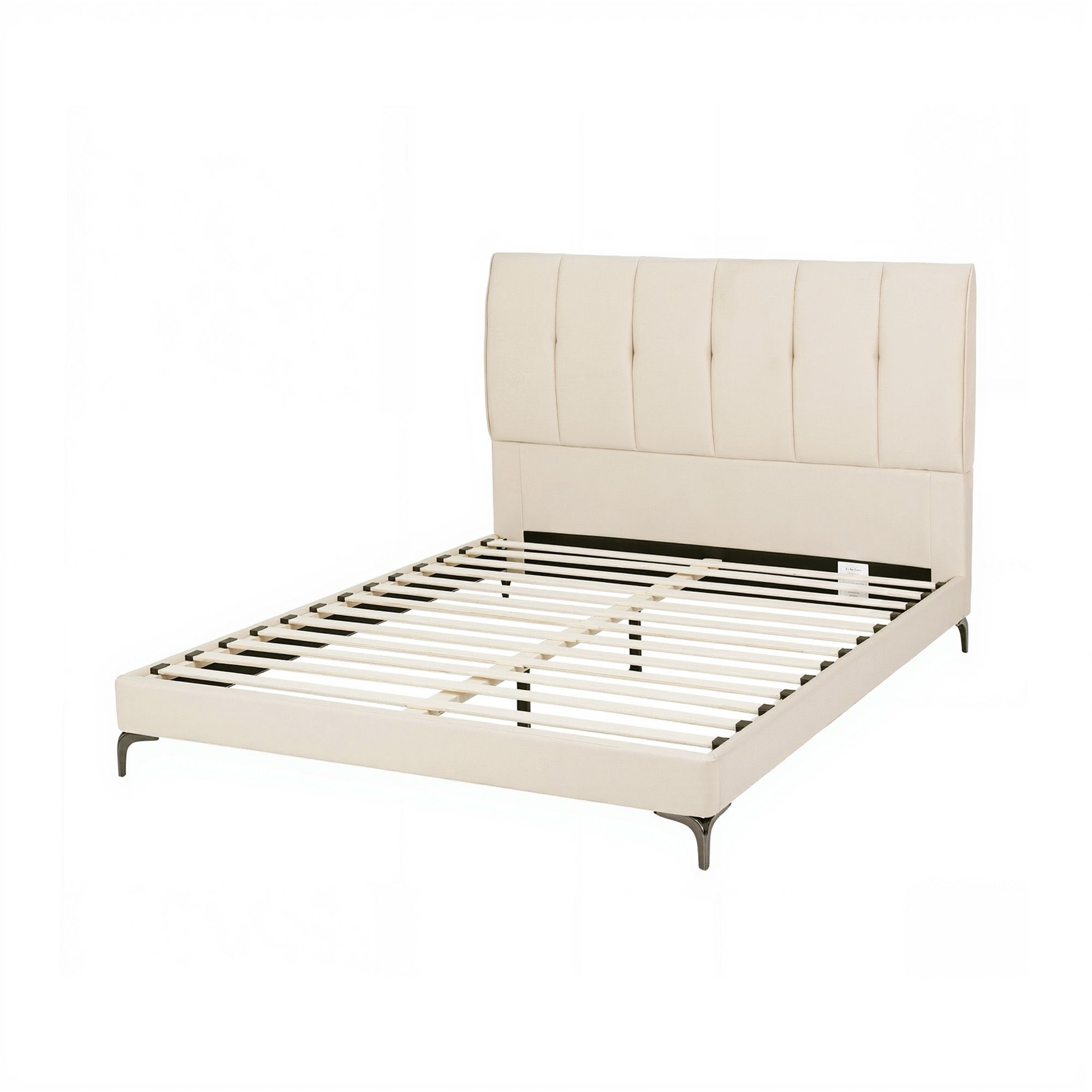Artiss Double Bed Frame Upholstered Platform Bed with Tufted Headboard 300kg Support - Image 1