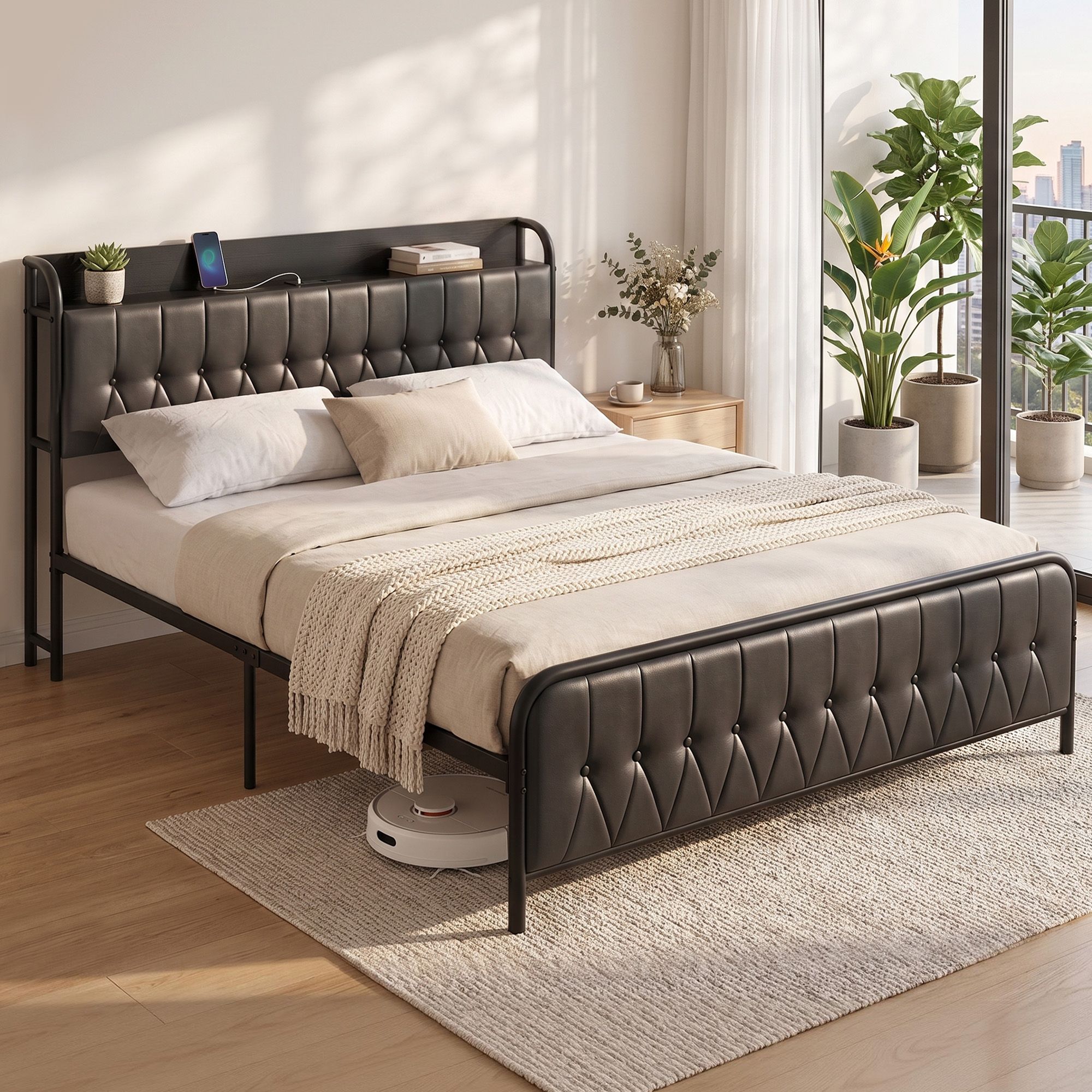 Artiss King Bed Frame with Storage Headboard SAA Certified Charging Station - Image 1