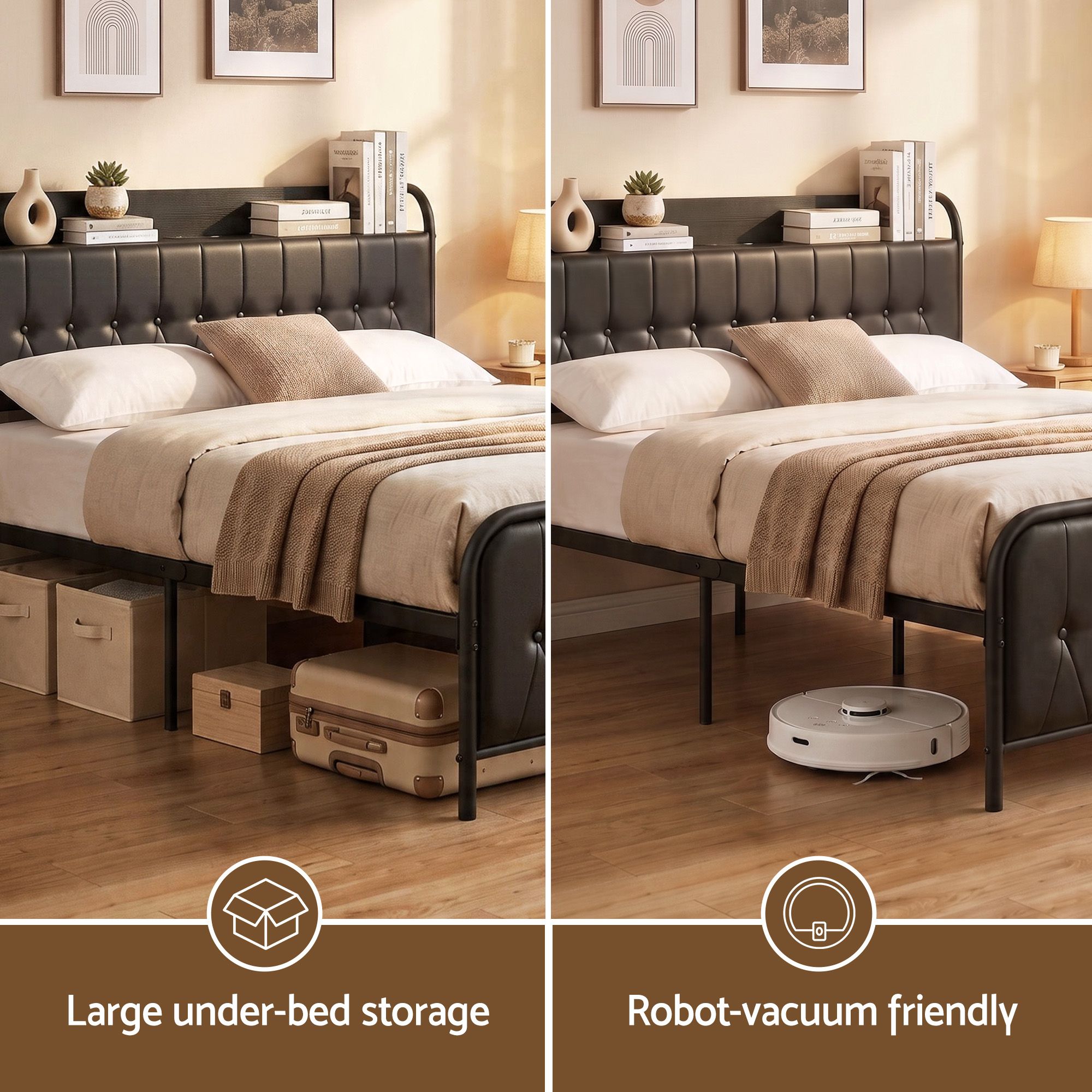 Artiss King Bed Frame with Storage Headboard SAA Certified Charging Station - Image 7