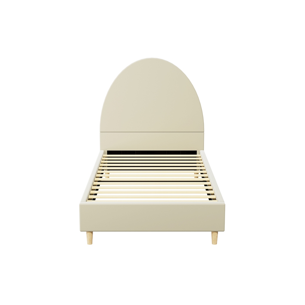 Artiss Bed Frame Single Size Velvet Cream ELLA - Image 3