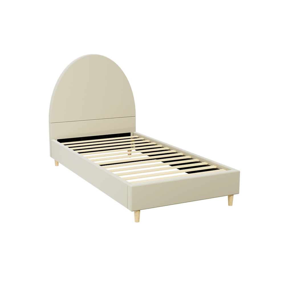 Artiss Bed Frame Single Size Velvet Cream ELLA - Image 7