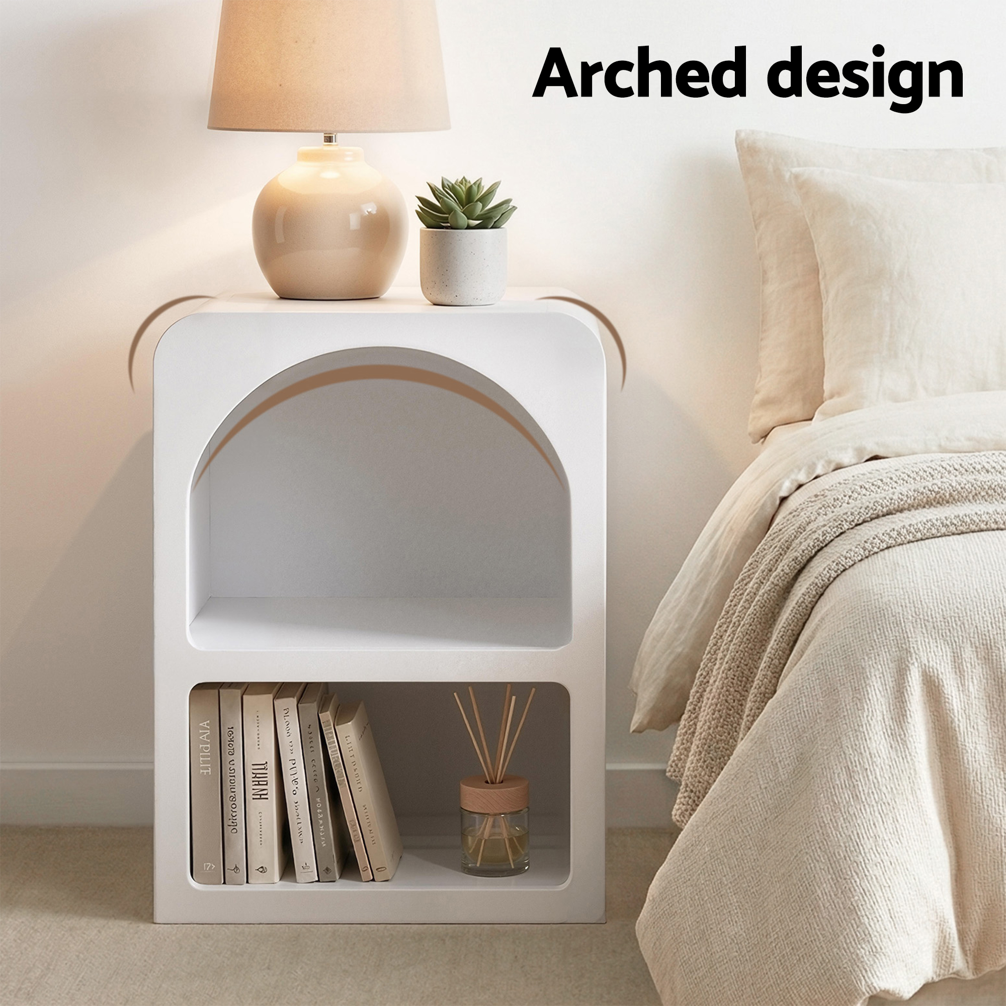 Artiss Bed Frame King Single with 2 Bedside Tables Set Scallop Headboard Pink Velvet Fabric Beds Base - Image 7