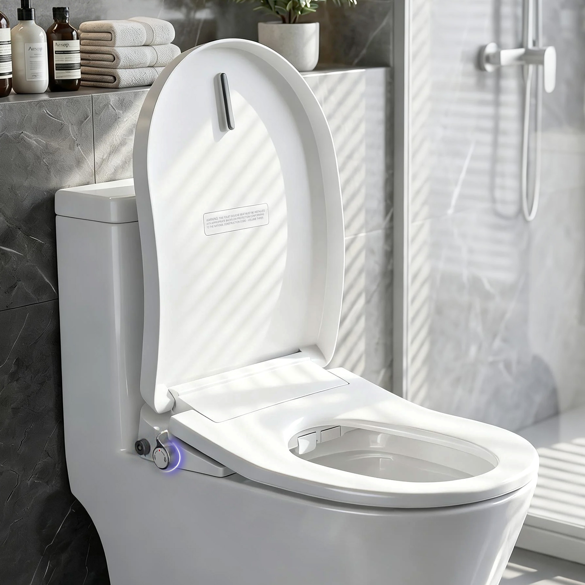 Cefito Electric Bidet Toilet Seat Washing Without Power Heated D-Shape Air Dryer - Image 1