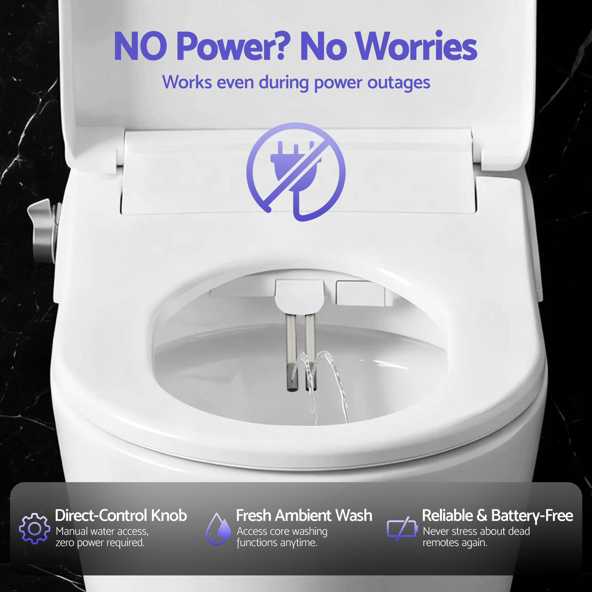 Cefito Electric Bidet Toilet Seat Washing Without Power Heated D-Shape Air Dryer - Image 6