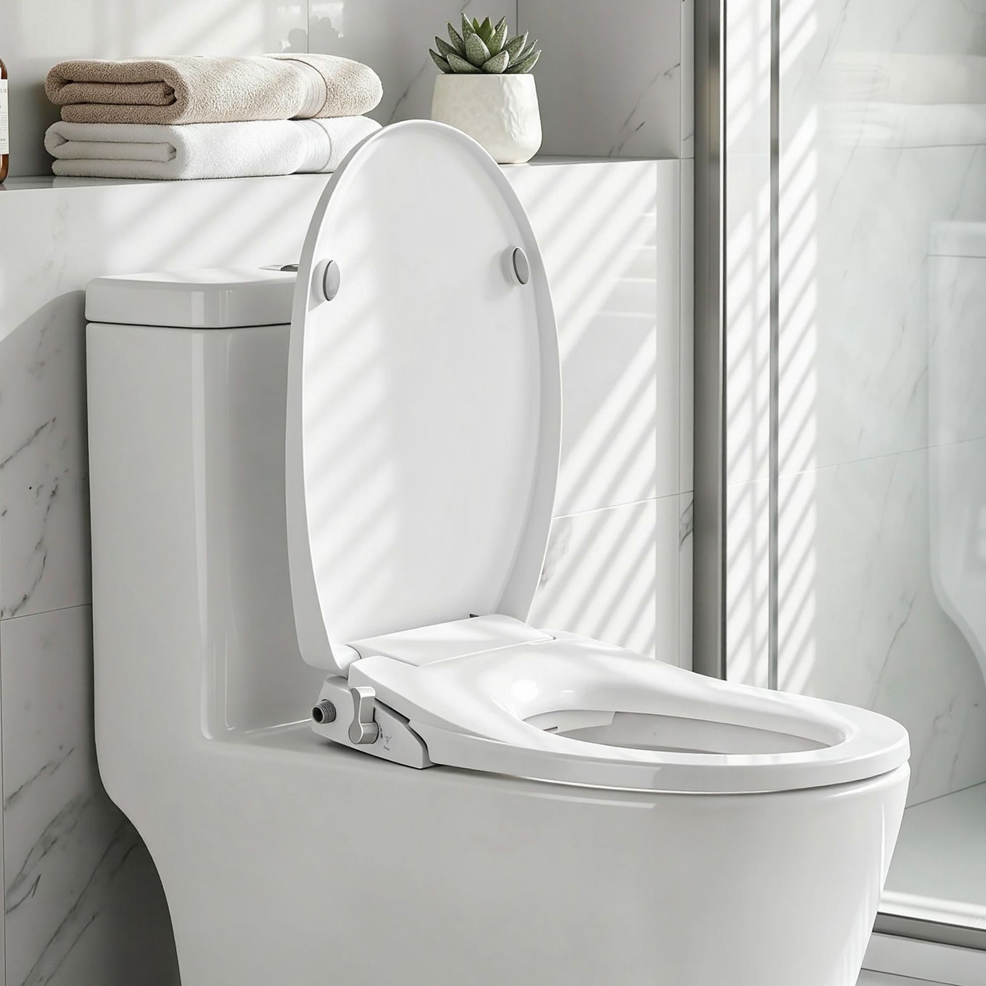 Cefito Non Electric Bidet Toilet Seat O-Shape Dual Nozzle Soft Close WaterMark DIY - Image 1