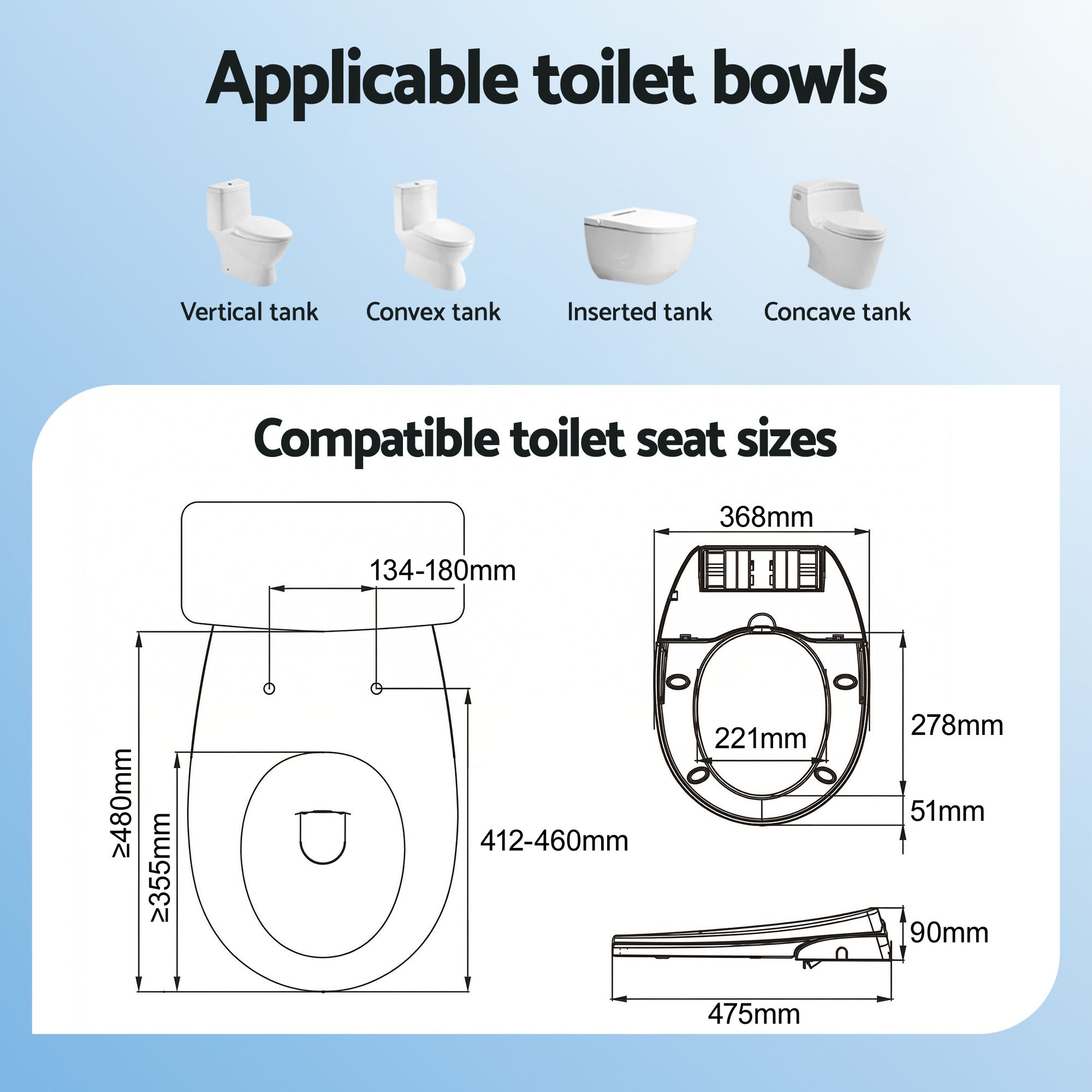Cefito Non Electric Bidet Toilet Seat O-Shape Dual Nozzle Soft Close WaterMark DIY - Image 3