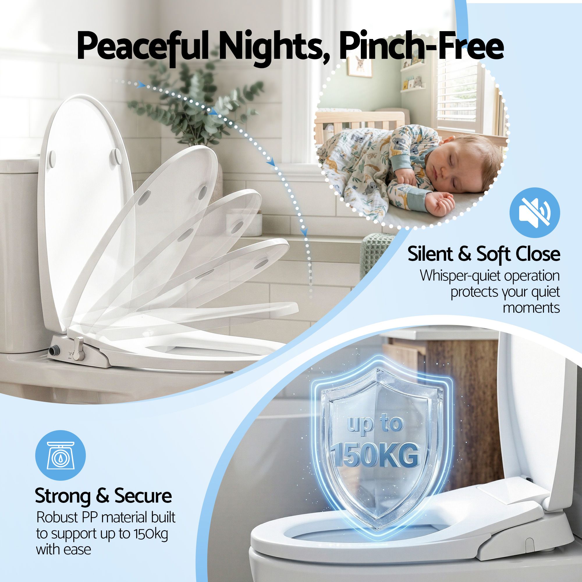 Cefito Non Electric Bidet Toilet Seat O-Shape Dual Nozzle Soft Close WaterMark DIY - Image 7