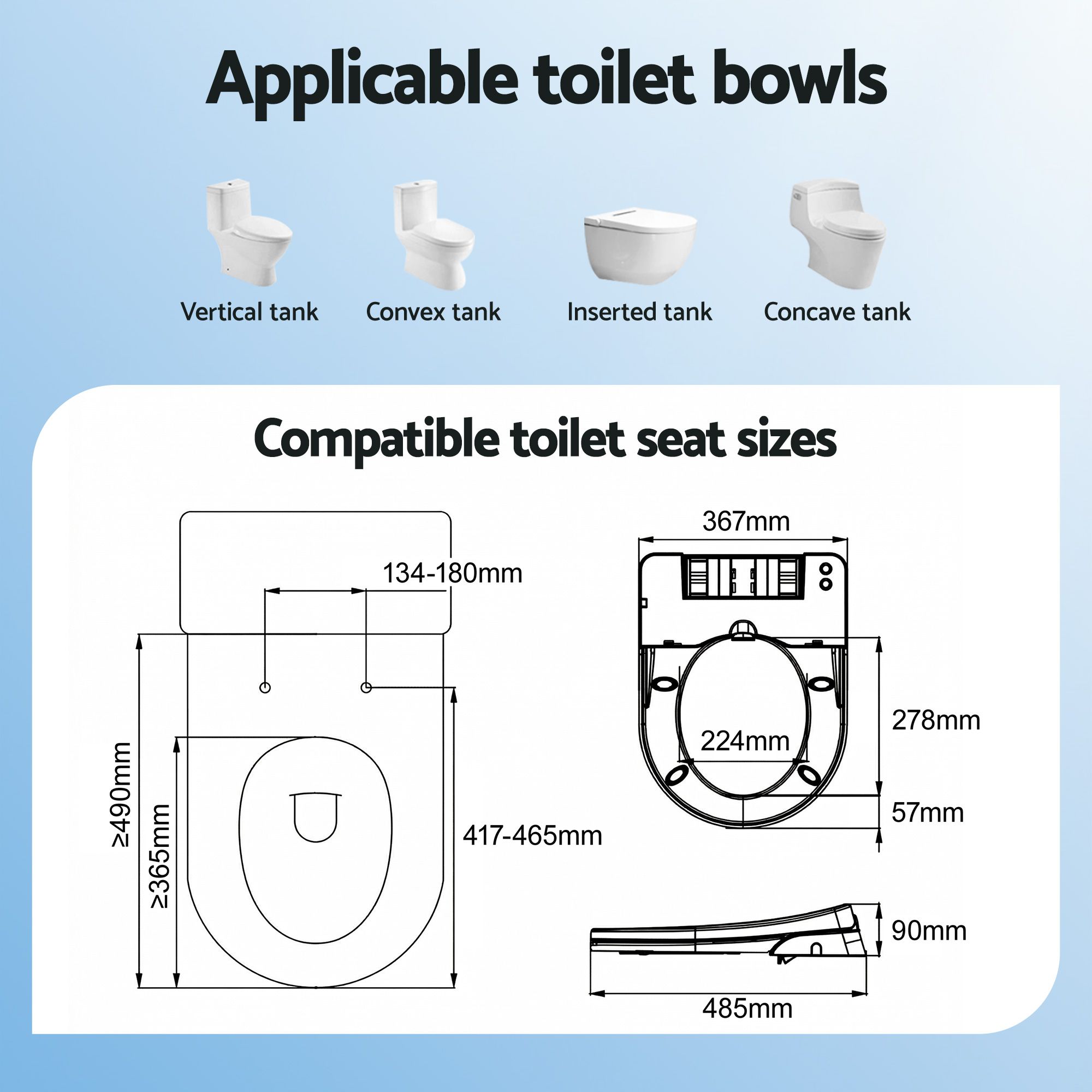 Cefito Non Electric Bidet Toilet Seat D-Shape Dual Nozzle Soft Close WaterMark DIY - Image 3