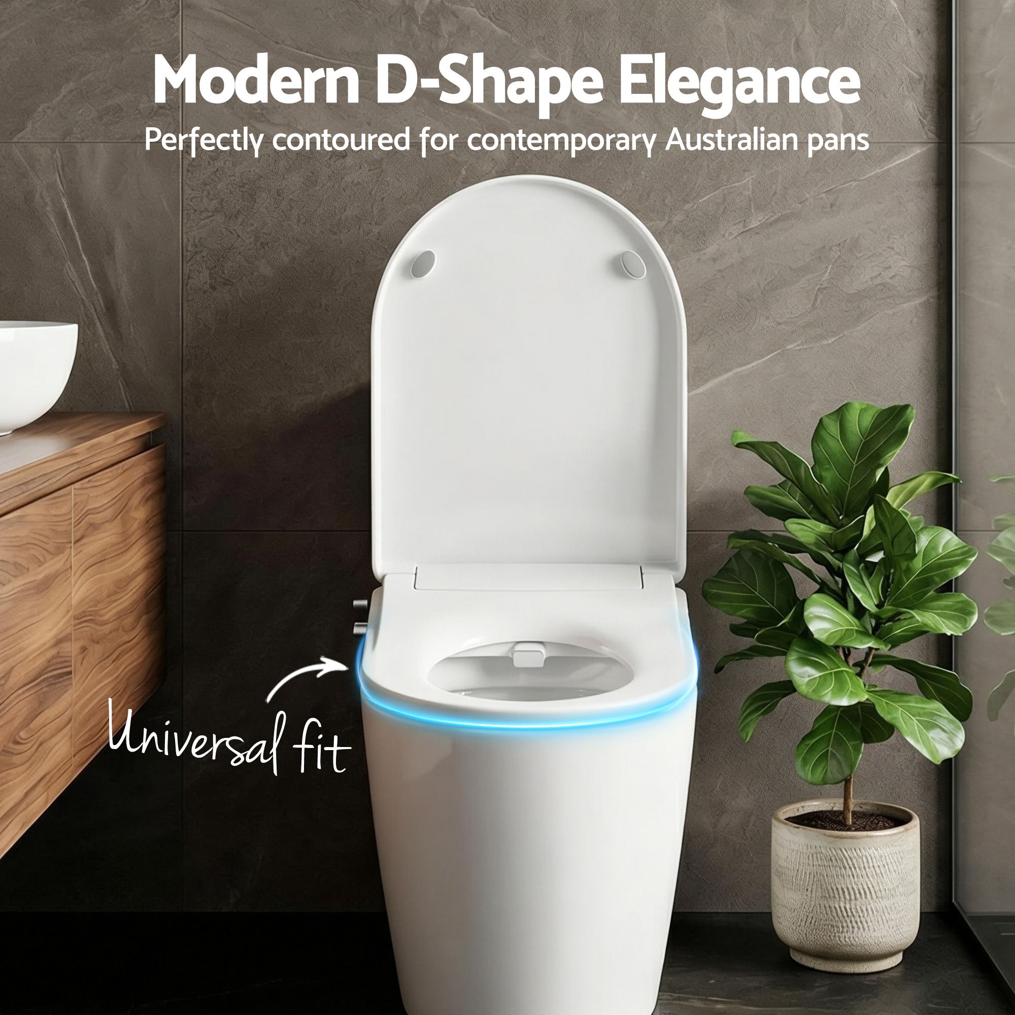 Cefito Non Electric Bidet Toilet Seat D-Shape Dual Nozzle Soft Close WaterMark DIY - Image 5
