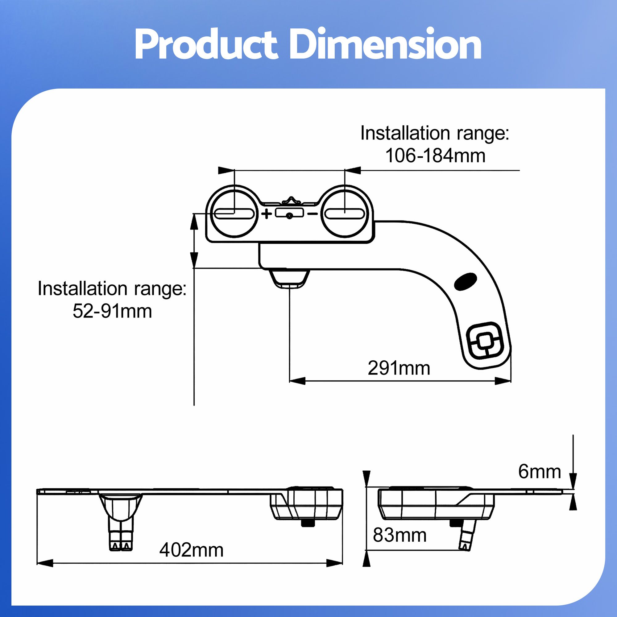 Cefito Ultra-Slim Bidet Attachment Detachable Bidet with Self-Cleaning Dual Nozzle Non-Electric Adjustable Water Pressure, Cold Water Toilet Bide - Image 3
