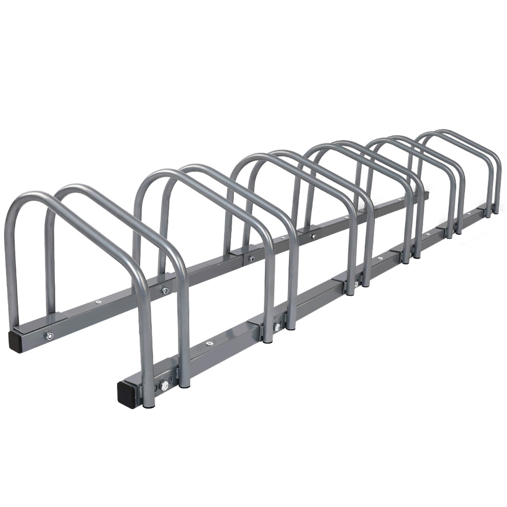Weisshorn 6 Bike Stand Rack Bicycle Storage Floor Parking Holder Cycling Silver - Image 1